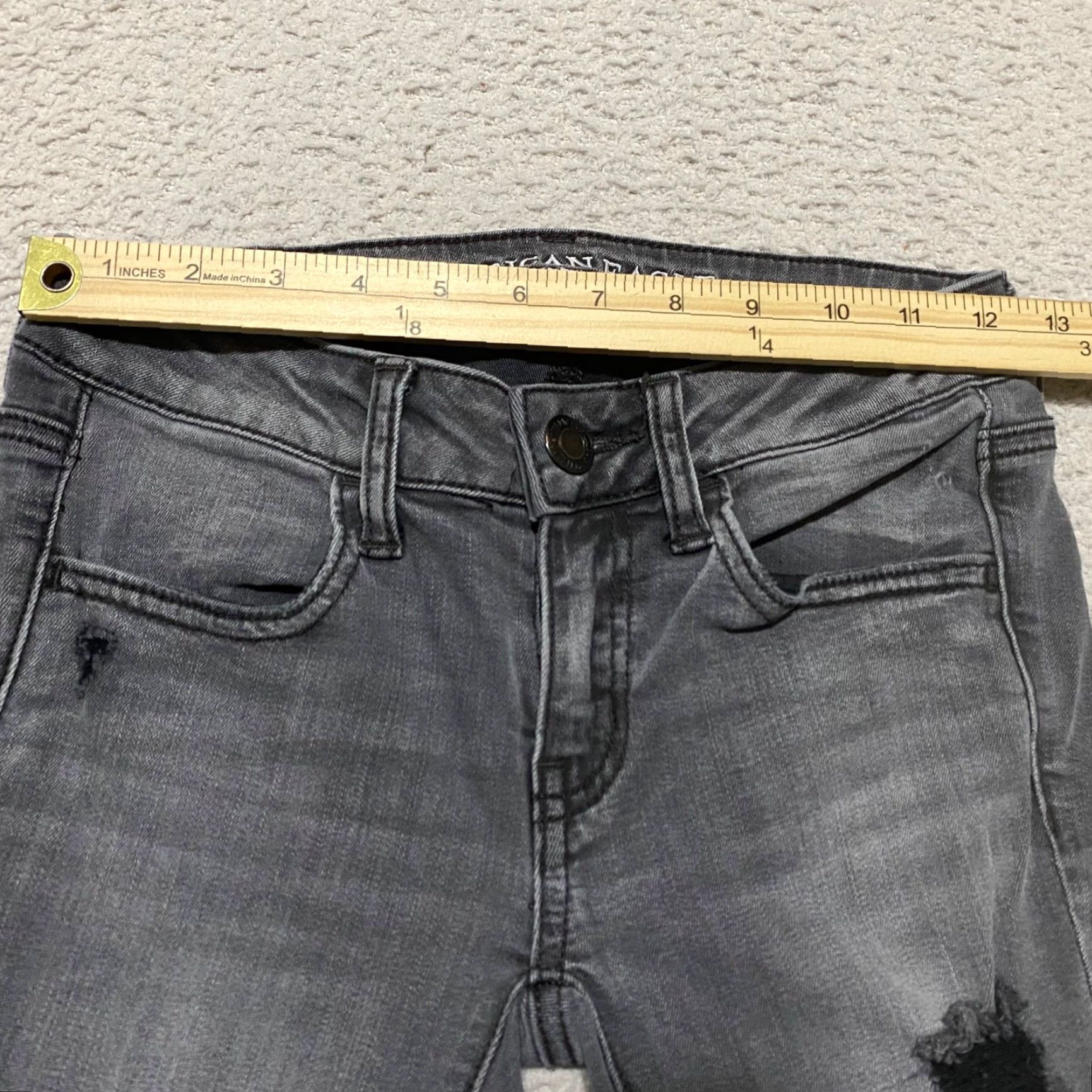 American Eagle Outfitters American Eagle Outfitters Jeans Womens Size 2 Gray Denim Low Rise Jegging Distressed Stretch Medium Wash Size 26" / US 2 / IT 38 - 5 Thumbnail