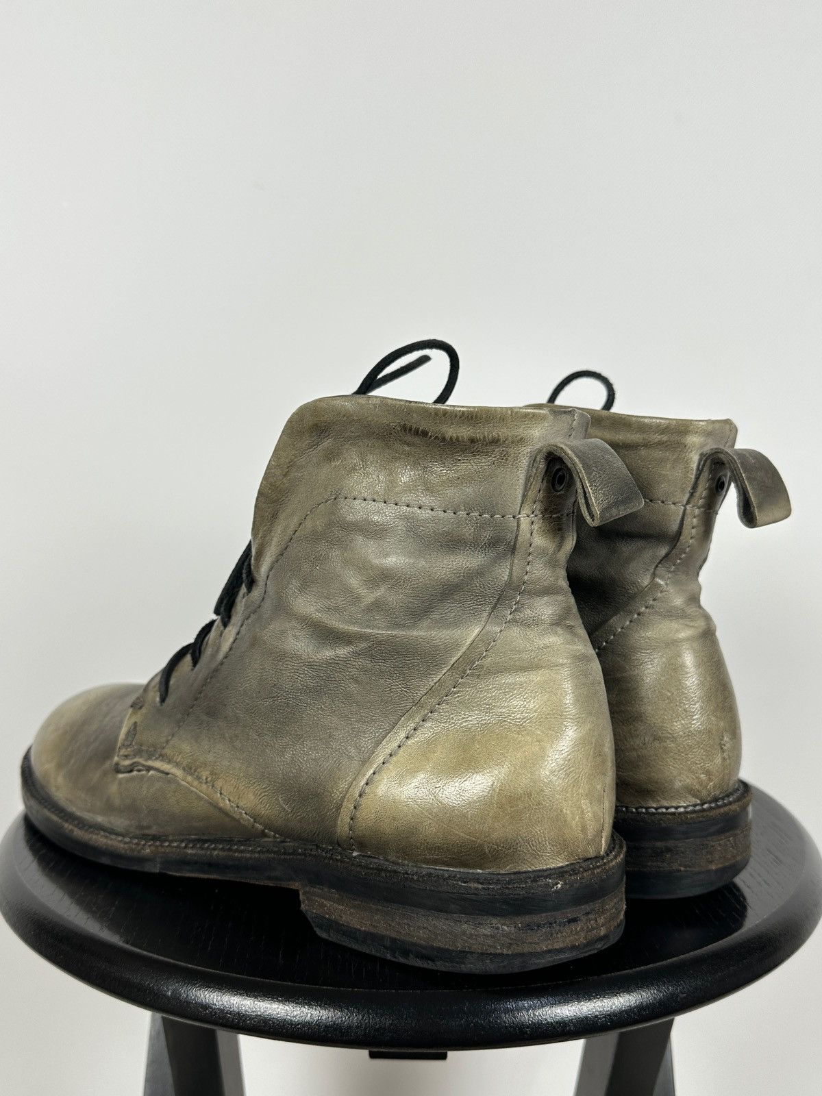 A.S.98 A.S.98 Distressed Leather Lace Up Ankle Boots Guidi Style Size US 10 / EU 43 - 4 Thumbnail