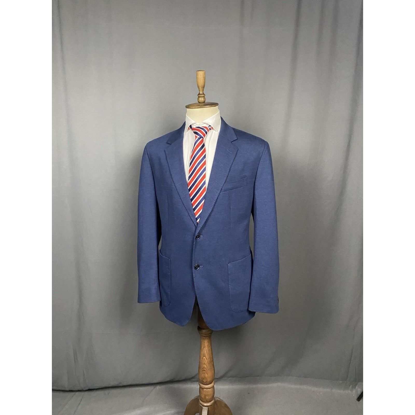 Hackett GREAT NWT Hackett Melange Knit Men's Blue Blazer Jacket Size Size 46R - 4 Thumbnail