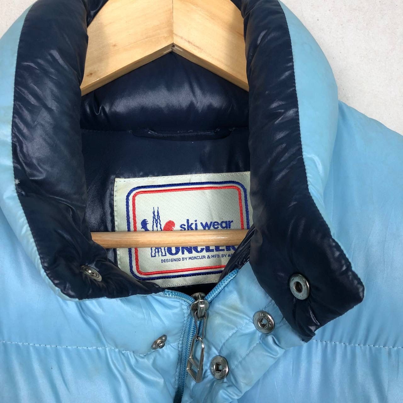 Moncler Vintage 80s Moncler Ski Wear Light Blue Puffer Jacket Size US M / EU 48-50 / 2 - 13 Thumbnail