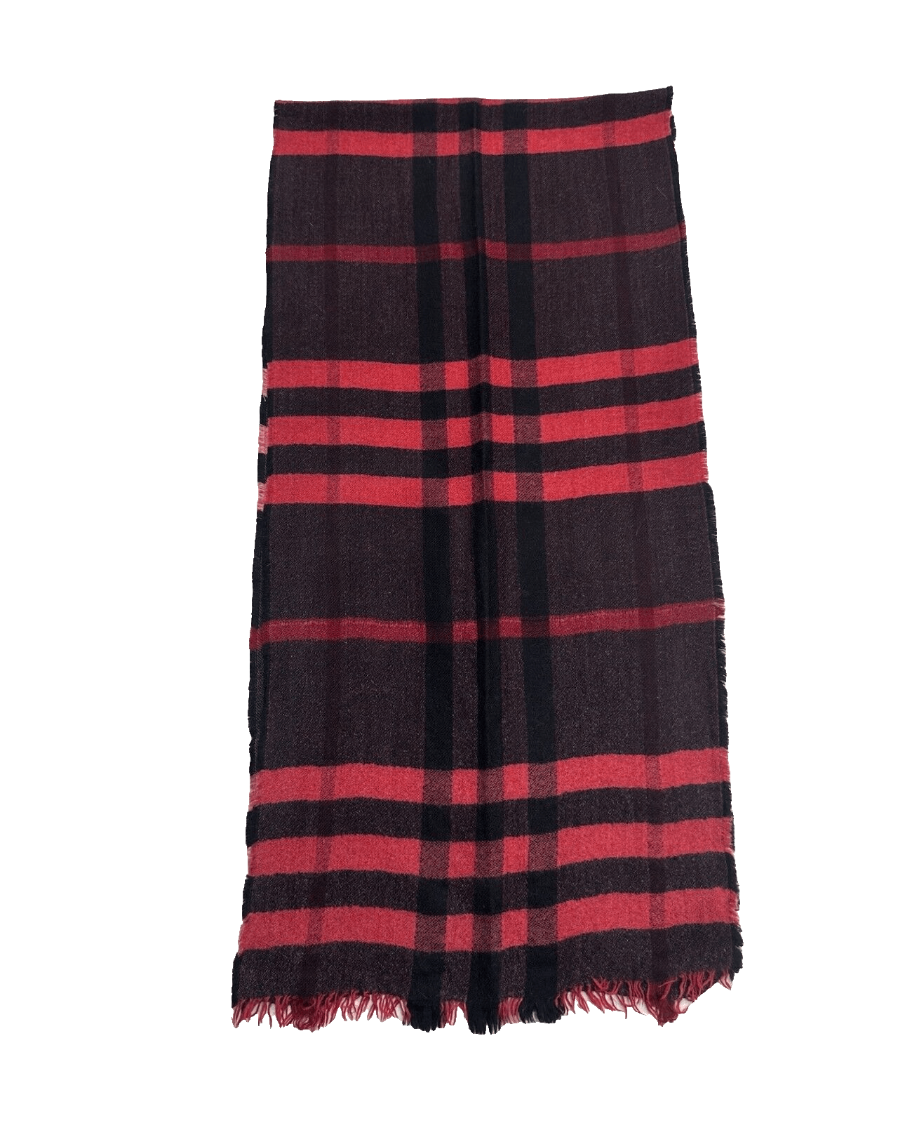 Burberry Burberry Nova Check Unisex Scarf Red/Black 100% Cashmere Size ONE SIZE - 4 Thumbnail