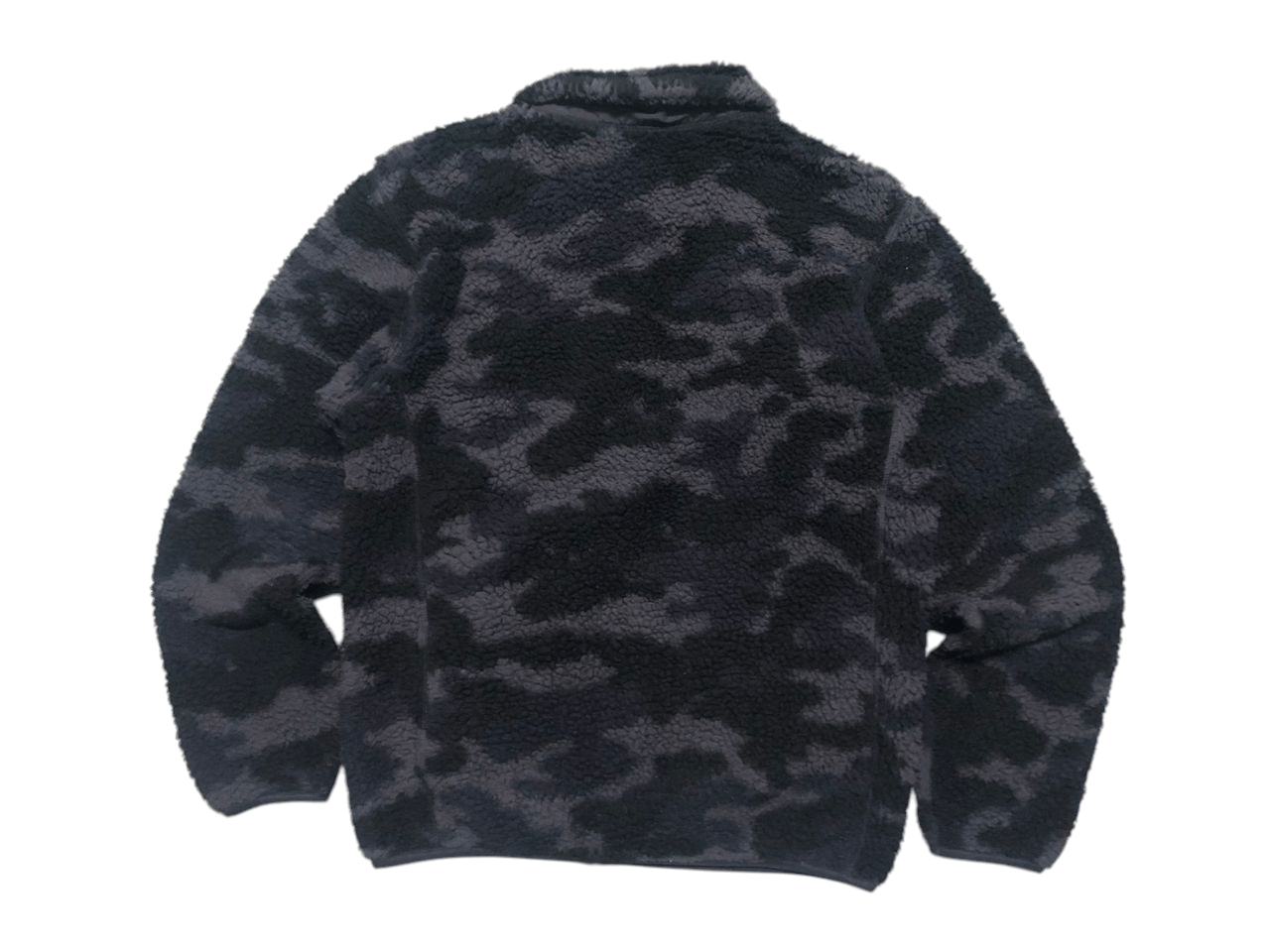 Japanese Brand × Lemaire × Uniqlo Uniqlo Deep Pile Fleece Zipper Jacket Black Camouflage Size US S / EU 44-46 / 1 - 2 Thumbnail
