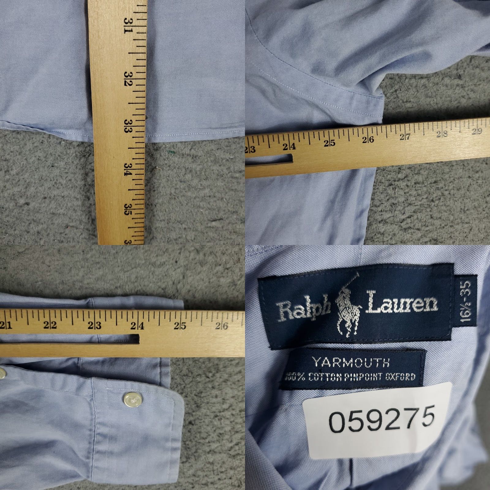 Ralph Lauren Ralph Lauren Dress Shirt Mens Size 16.5 Blue Long Sleeve Button Up Classic Regular Fit Size 42R - 8 Thumbnail