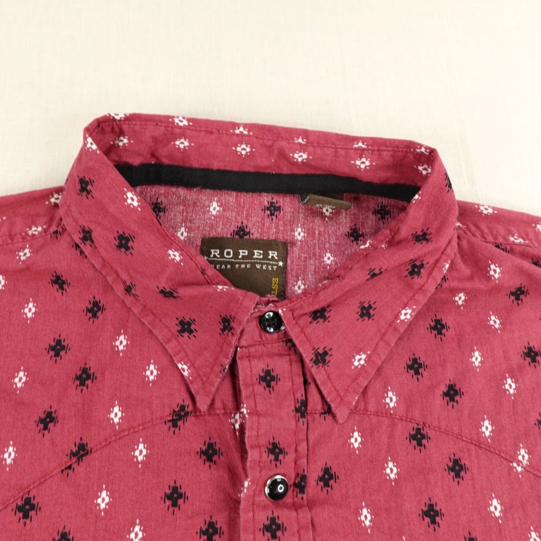 Roper Roper Shirt Mens XL Red Western Pearl Snap Southwestern Rodeo Ranch Cowboy Aztec Size US XL / EU 56 / 4 - 2 Thumbnail