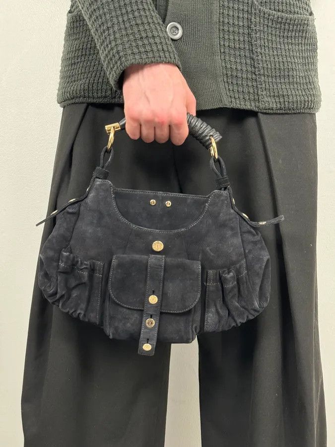 Yves Saint Laurent AW2003 Yves Saint Laurent Black Suede Leather Mala Horn Bag Size ONE SIZE - 3 Thumbnail