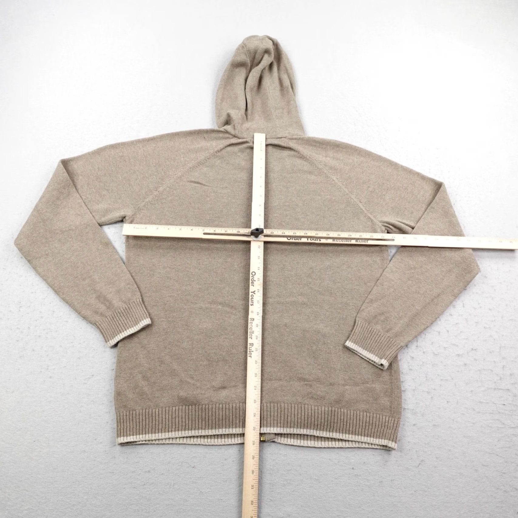 Gap Gap Sweater Mens Large Beige Tan Full Zip Hoodie Knit Cotton Wool Blend Pockets Size US L / EU 52-54 / 3 - 5 Thumbnail