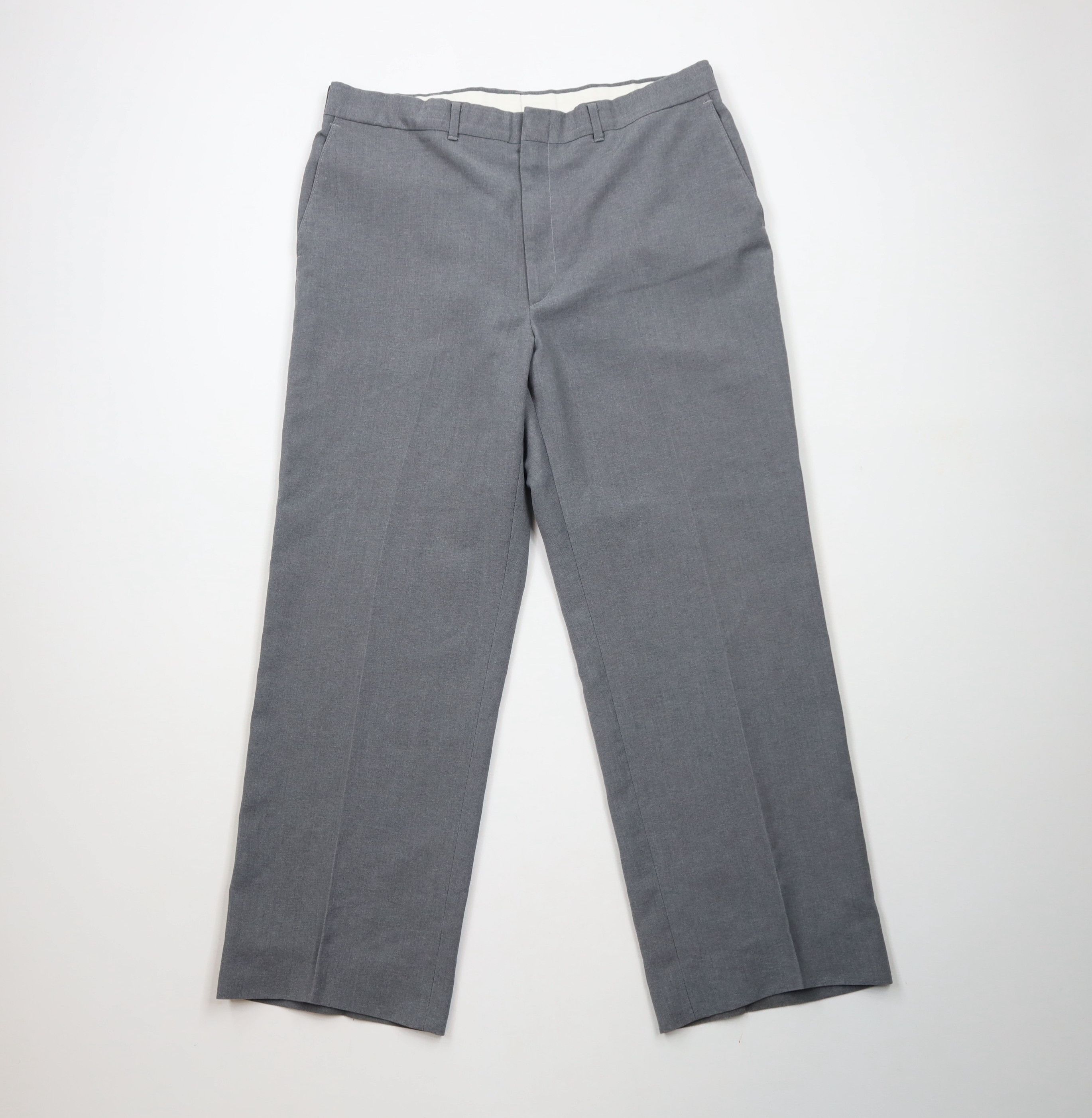 Vintage Vintage 70s Streetwear Wool Blend Wide Leg Chino Pants Gray Size US 34 / EU 50 - 1 Thumbnail