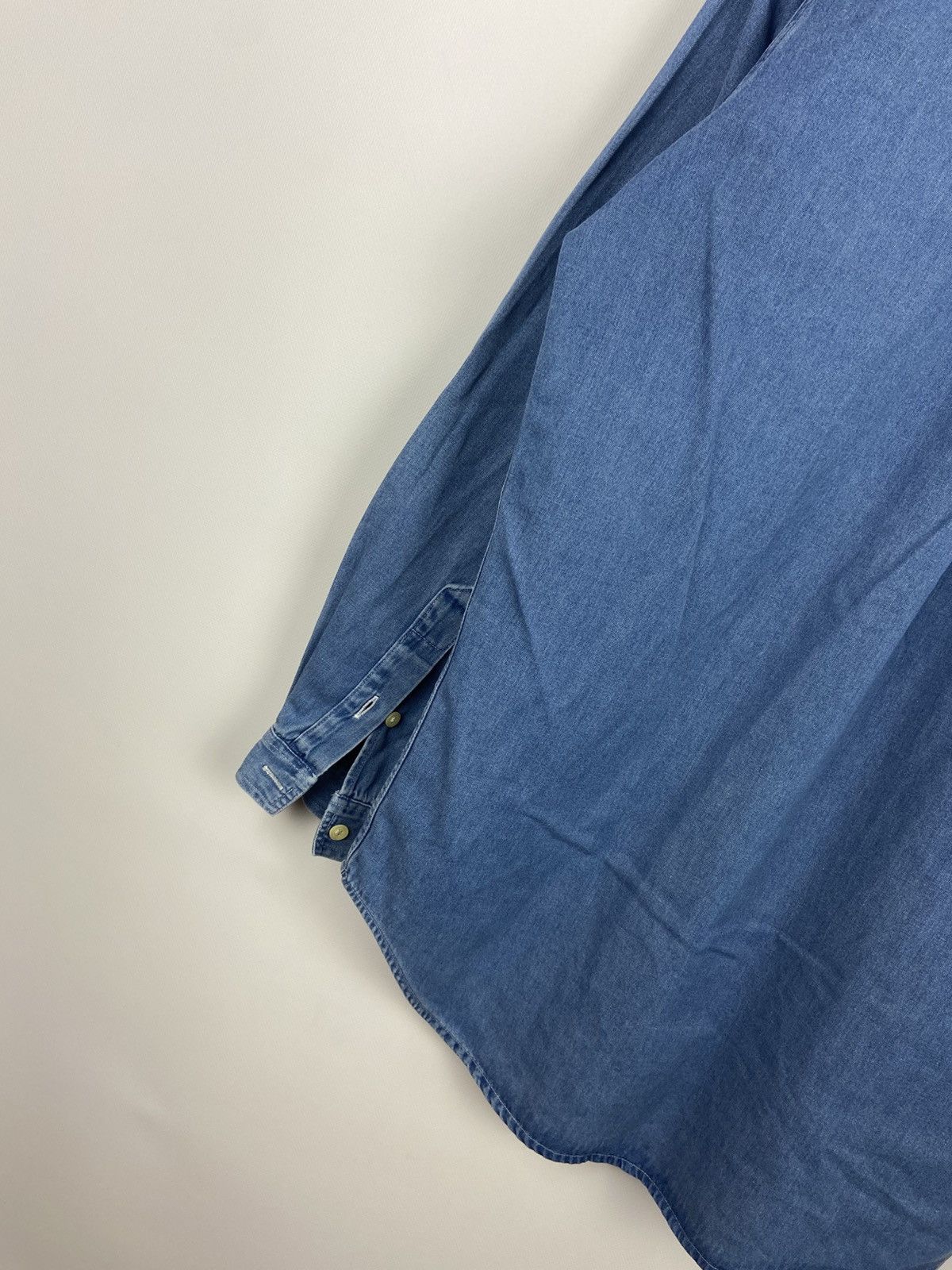 Burberry Vintage Thomas Burberry Denim Blue Men's Button-Up Shirt Size US S / EU 44-46 / 1 - 16 Thumbnail