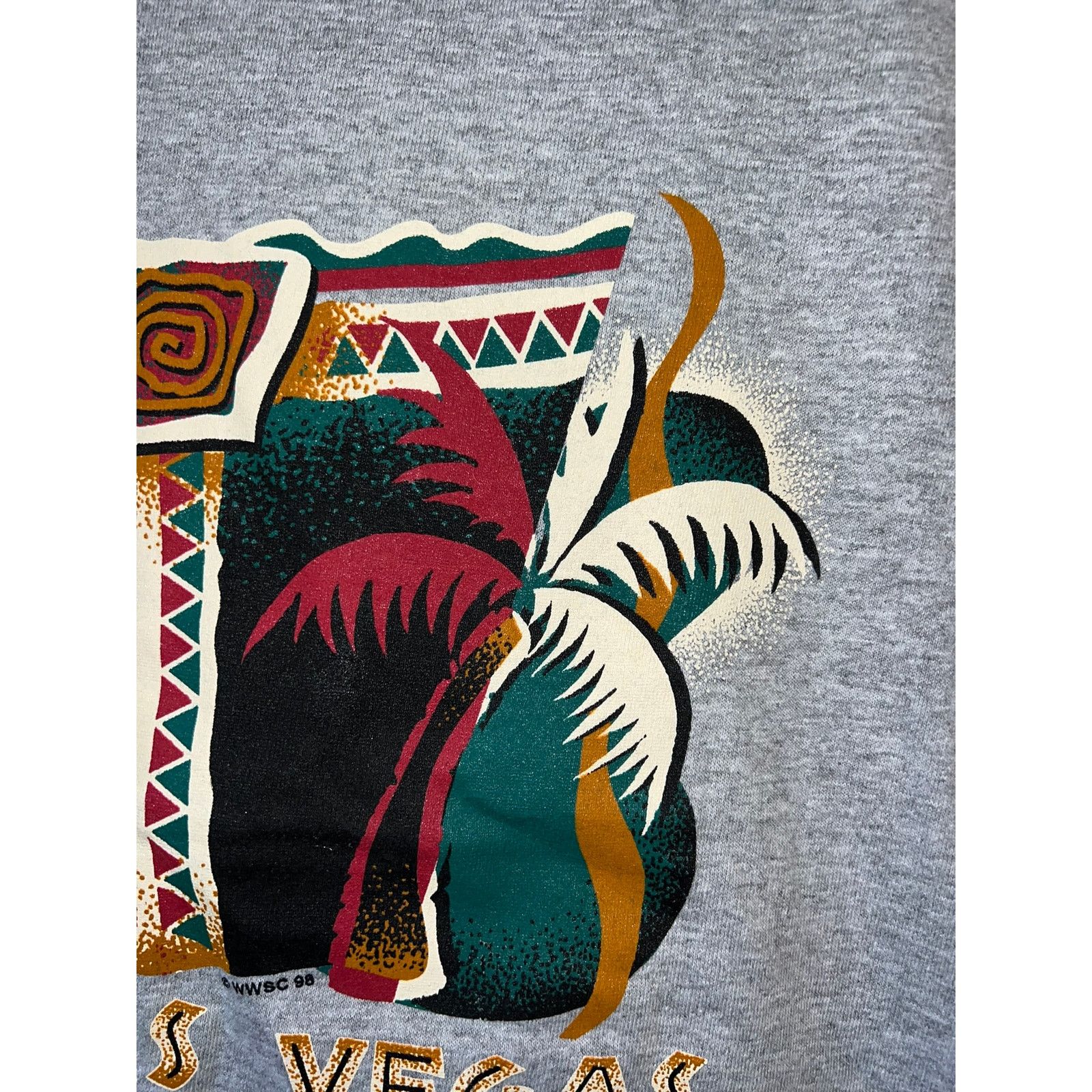 Anvil Vintage Las Vegas Shirt Palm Trees Gray Tank Tee VTG 90s L Size US L / EU 52-54 / 3 - 4 Thumbnail