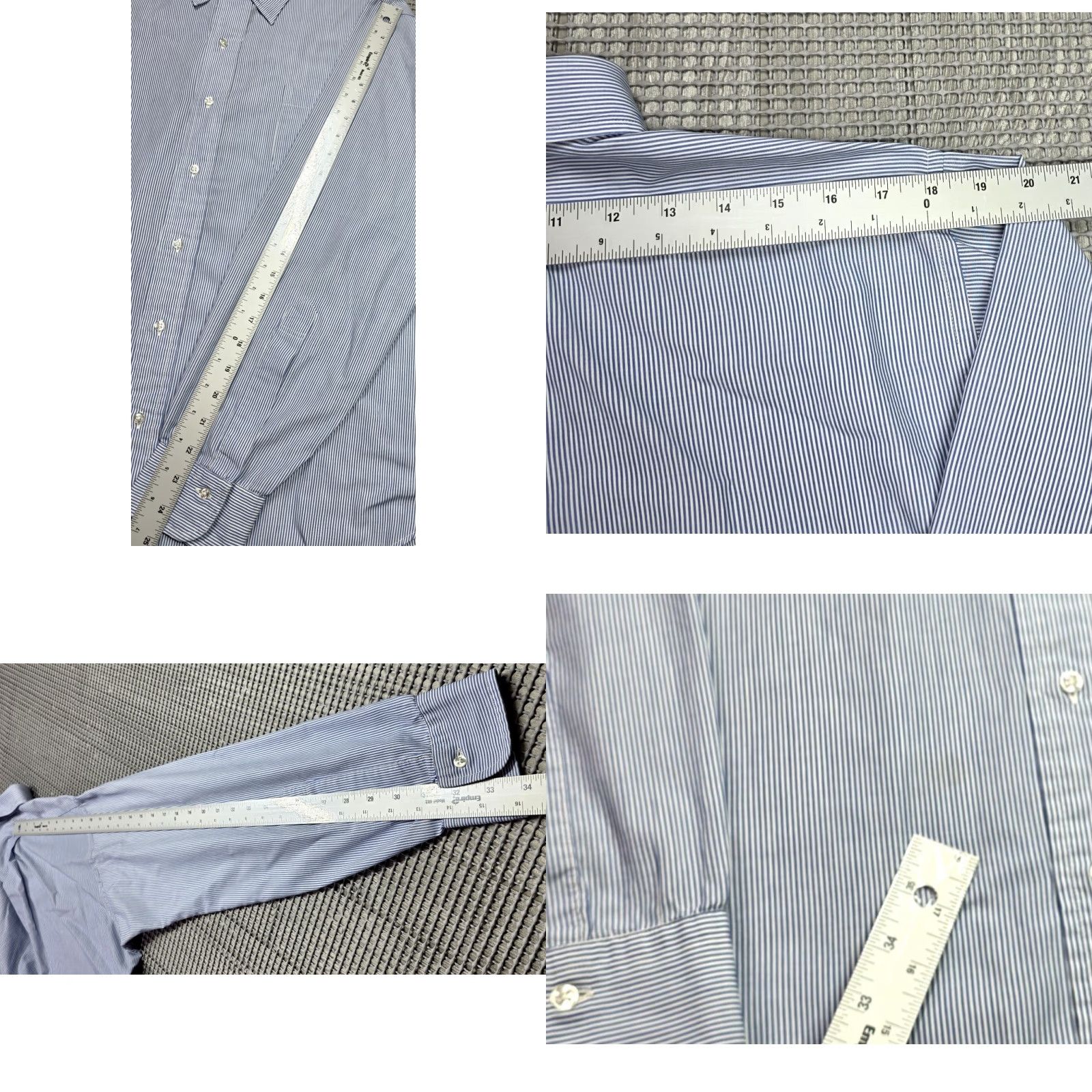 Brooks Brothers Vintage Brooks Brothers Shirt Mens 16.5-4 Blue Striped Brooksweave USA Button Up Shirt Size US XL / EU 56 / 4 - 9 Thumbnail