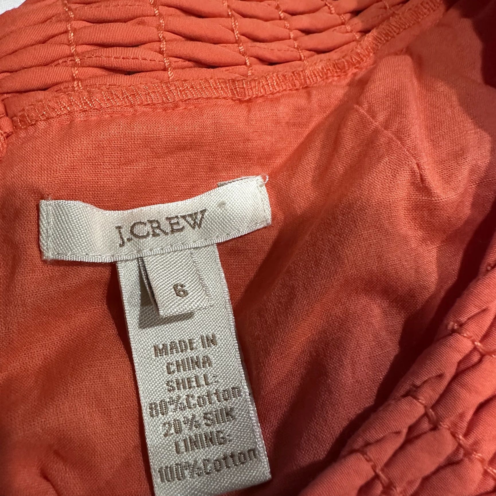 J.Crew J CREW Dress Womens Size 6 Orange Shift Minimalist Preppy Cotton Silk Blend Size M / US 6-8 / IT 42-44 - 3 Thumbnail