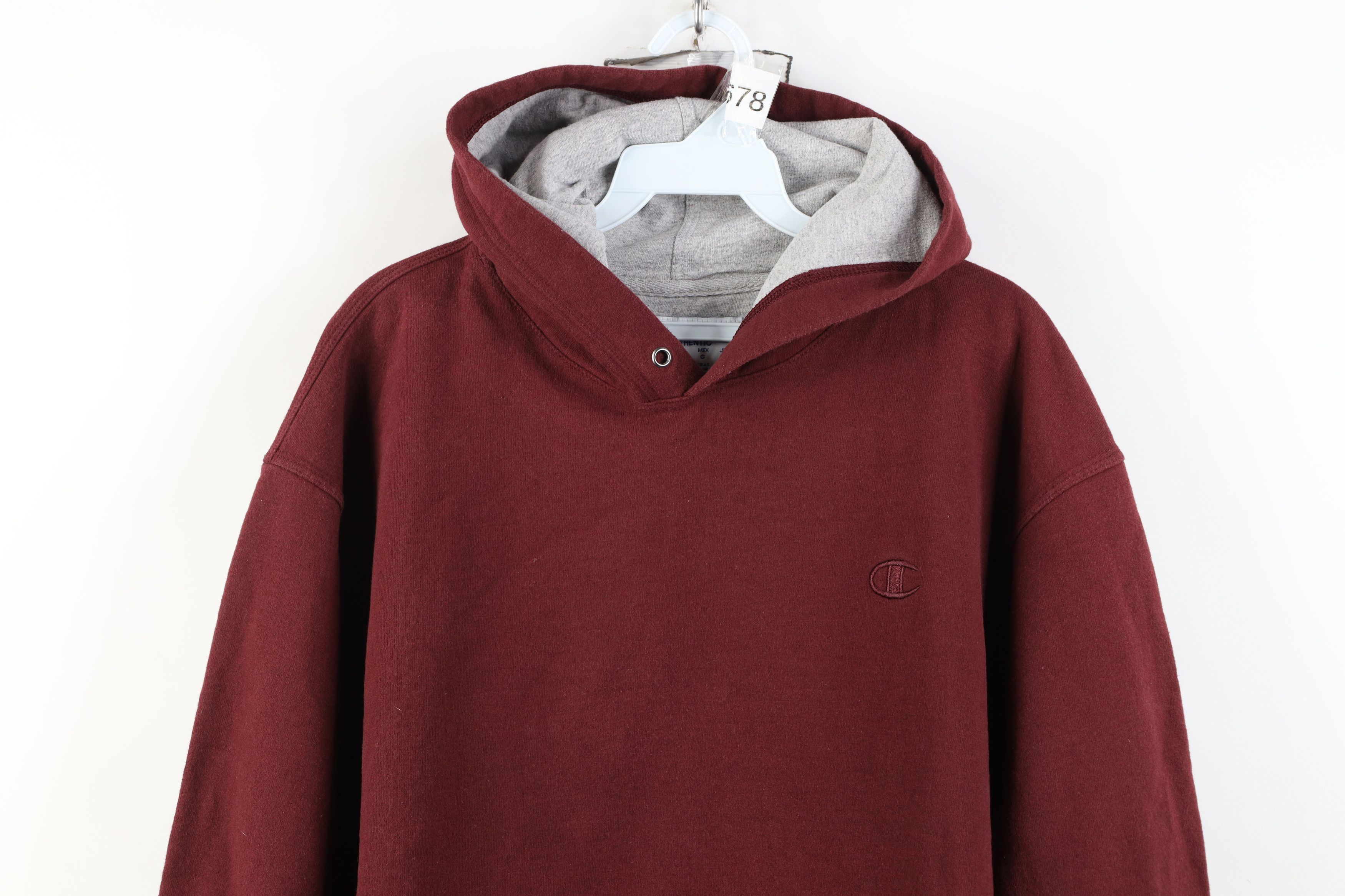 Champion Vintage Y2K Champion Monochrome Heavy Hoodie Sweatshirt Red Size US L / EU 52-54 / 3 - 2 Thumbnail