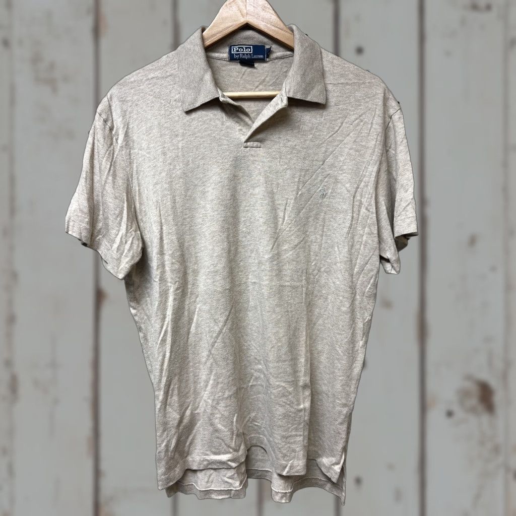 Vintage VINTAGE Polo Shirt Tan Brown Striped Single Stitch 80s 90s Ralph Lauren Polo Button-Up Shirt M Mens Brown Short Sleeve Knit Cotton Logo Accents Size US M / EU 48-50 / 2 - 1 Thumbnail