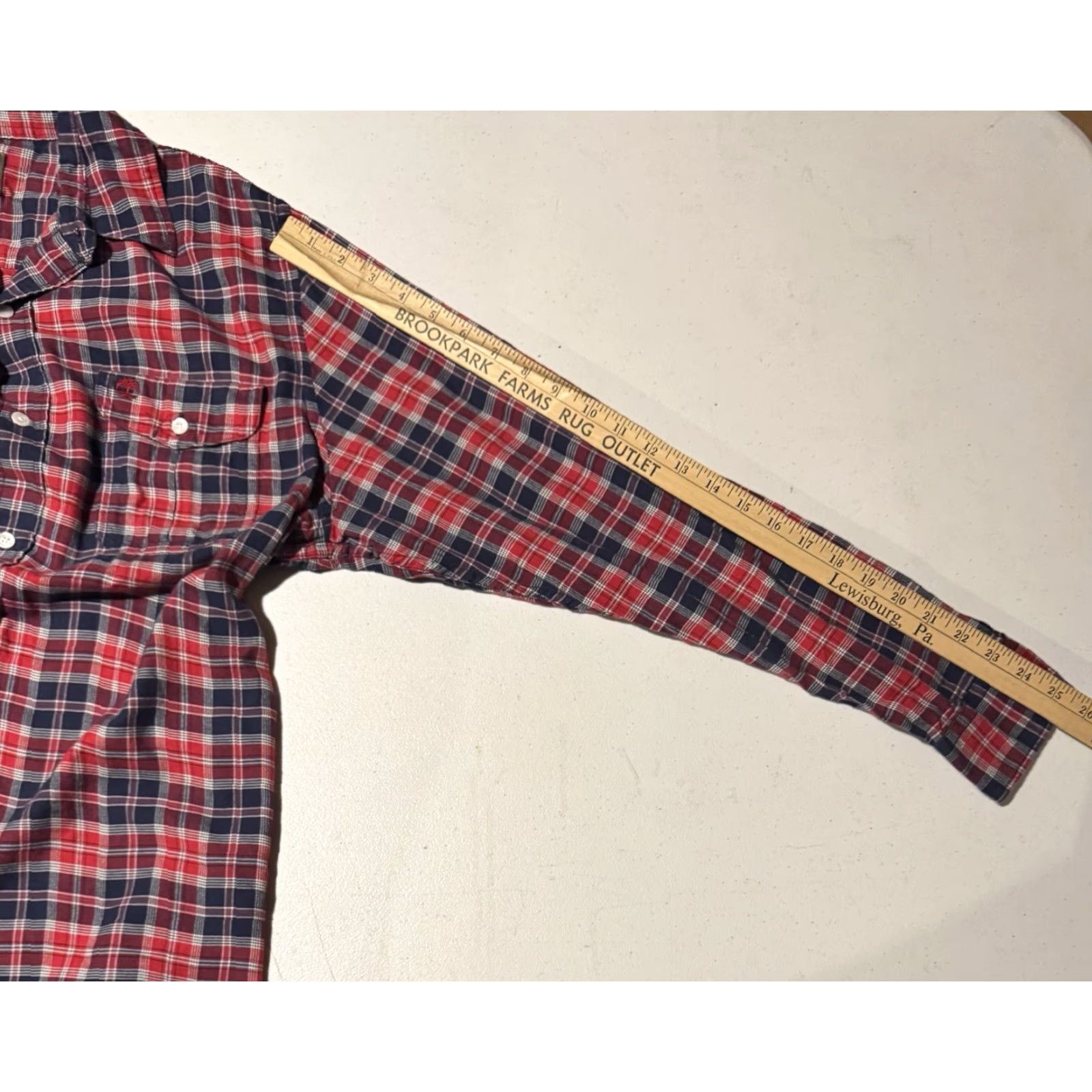 Timberland Timberland Button Up Shirt Mens S Plaid Grunge Streetwear 2010s Red Cotton Flannel Long Sleeve Button-Down Casual Casual Mens Red Plaid Shirt Size US S / EU 44-46 / 1 - 5 Thumbnail