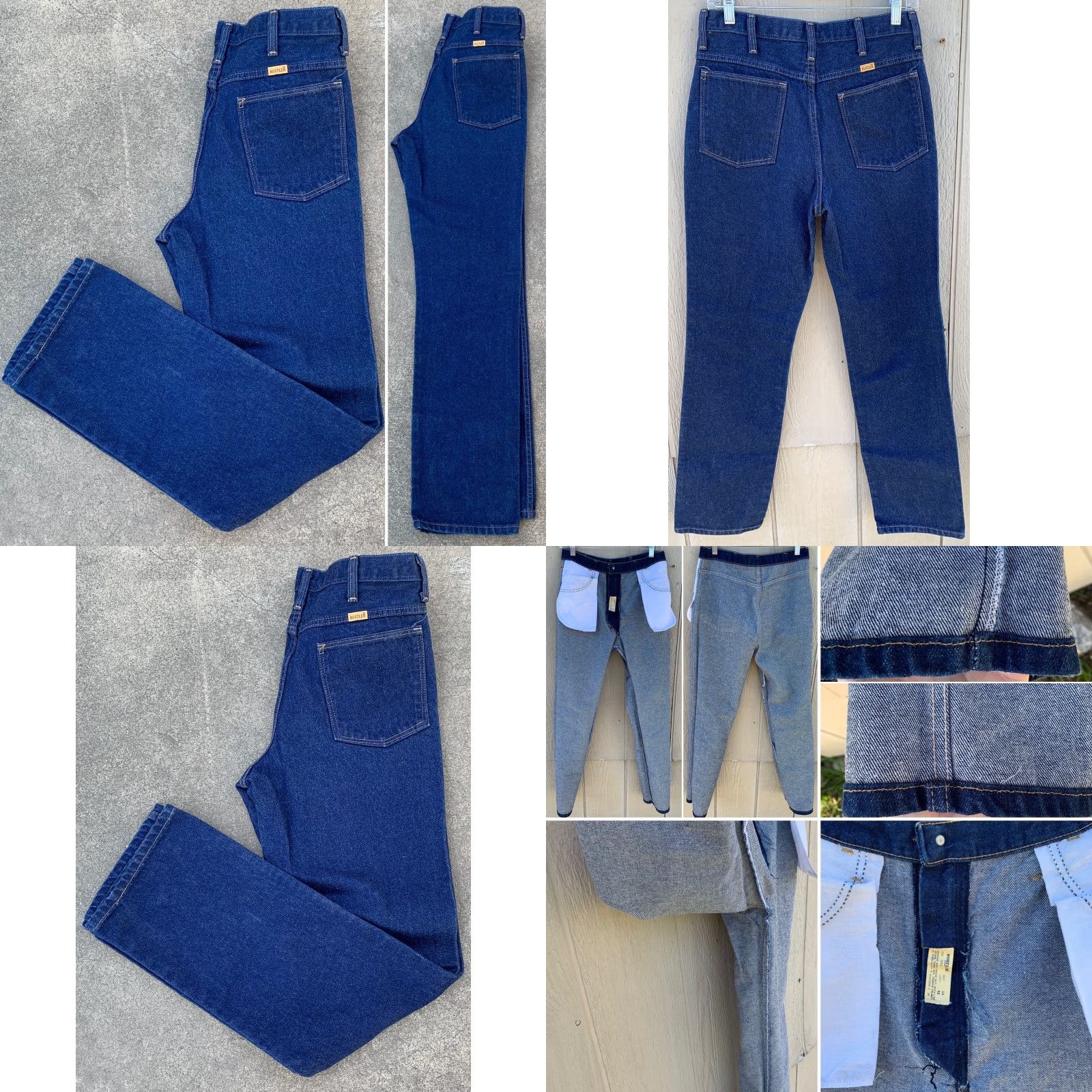 Vintage VINTAGE Rustler Jeans Made In USA TALON Zipper 87621 Sz 32 32 (30” Waist) Denim Blue 1970s Mens Rockabilly Tailored Regular Inseam 32 Size US 30 / EU 46 - 8 Thumbnail