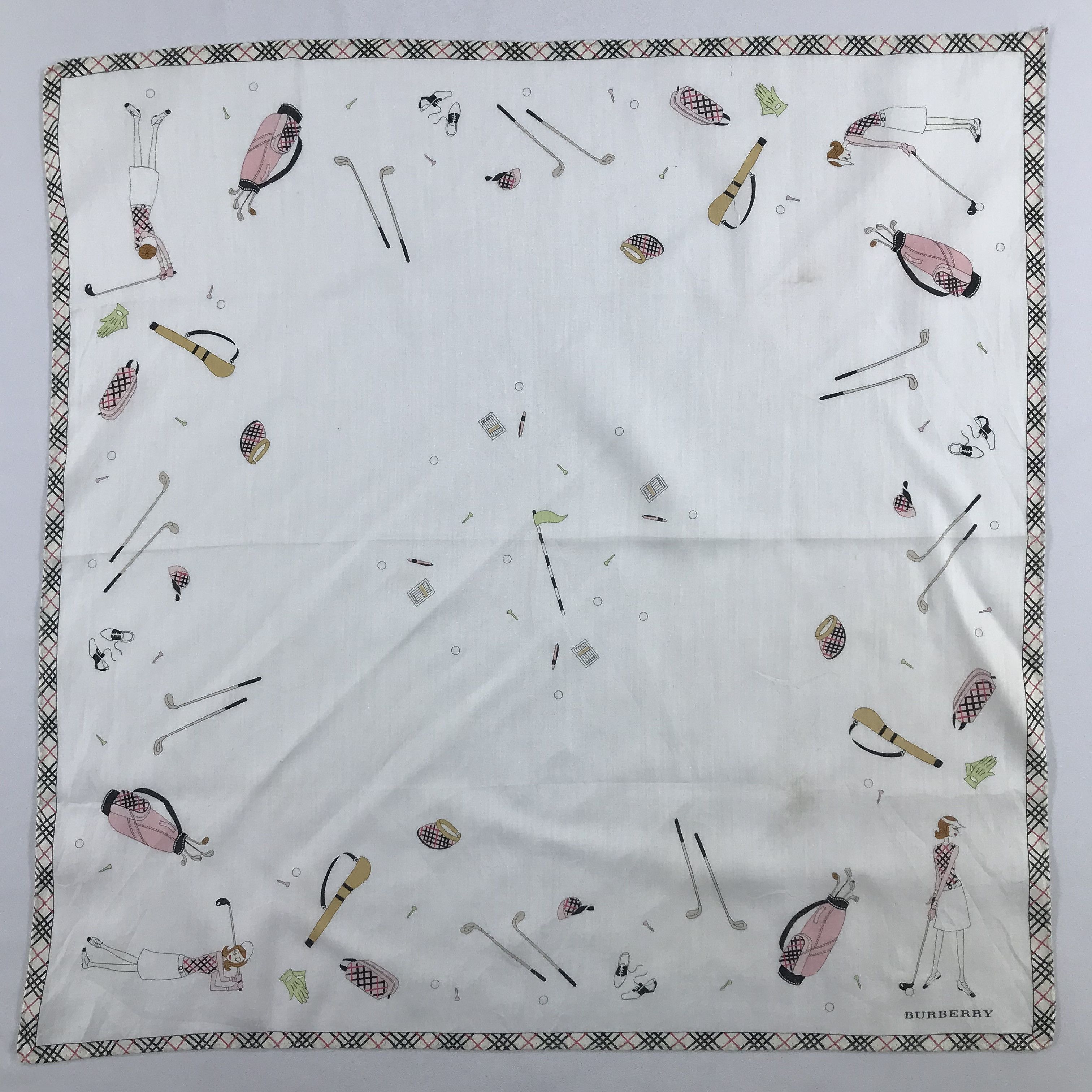 Burberry × Vintage Burberry Bandana / Handkerchief / Neckerchief - S2551 Size ONE SIZE - 1 Thumbnail