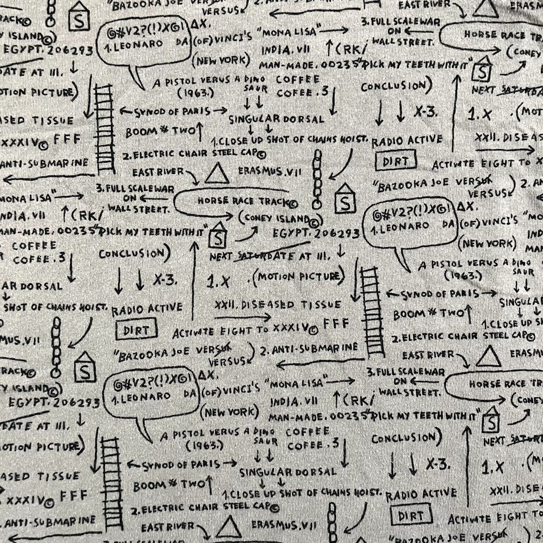 Uniqlo VINTAGE Uniqlo Men’s Short Sleeve T-Shirt XL Gray Jean Michel Basquiat Artist Graphic All Over 2010s Clothing Size US XL / EU 56 / 4 - 6 Thumbnail