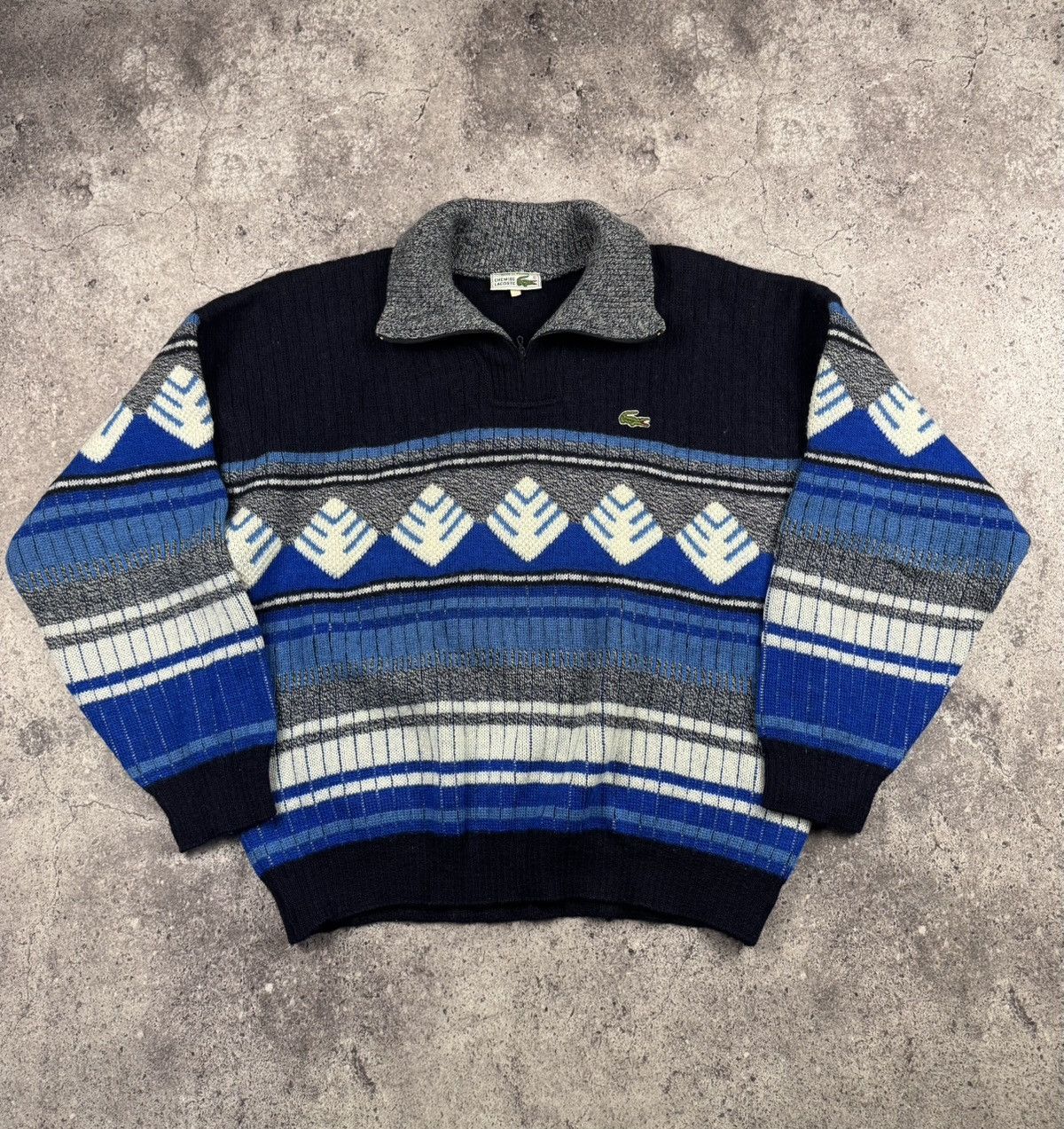Lacoste ❄️Lacoste Chemise Vintage Made in France 1/4 Zip Knit Sweater Size US L / EU 52-54 / 3 - 1 Thumbnail