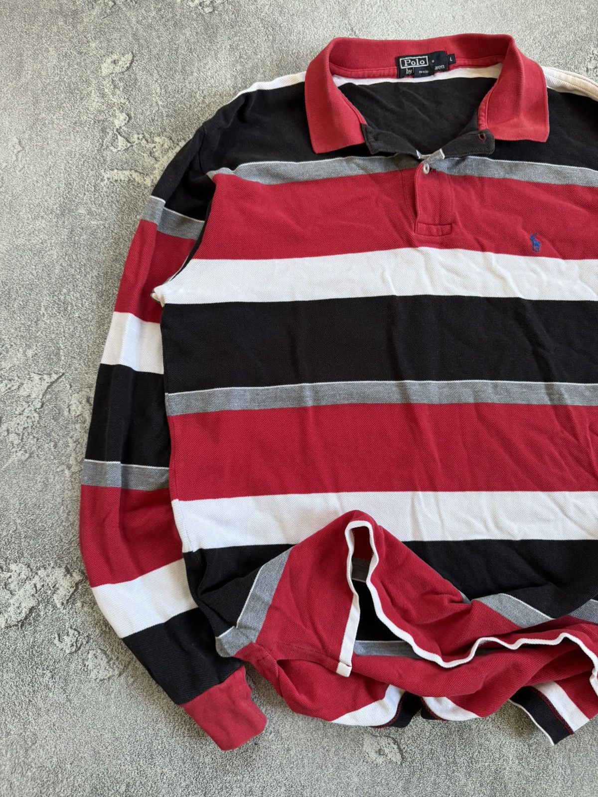 Polo Ralph Lauren × Vintage Polo Ralph Lauren L striped rugby polo long sleeve tee shirt Size US L / EU 52-54 / 3 - 3 Thumbnail