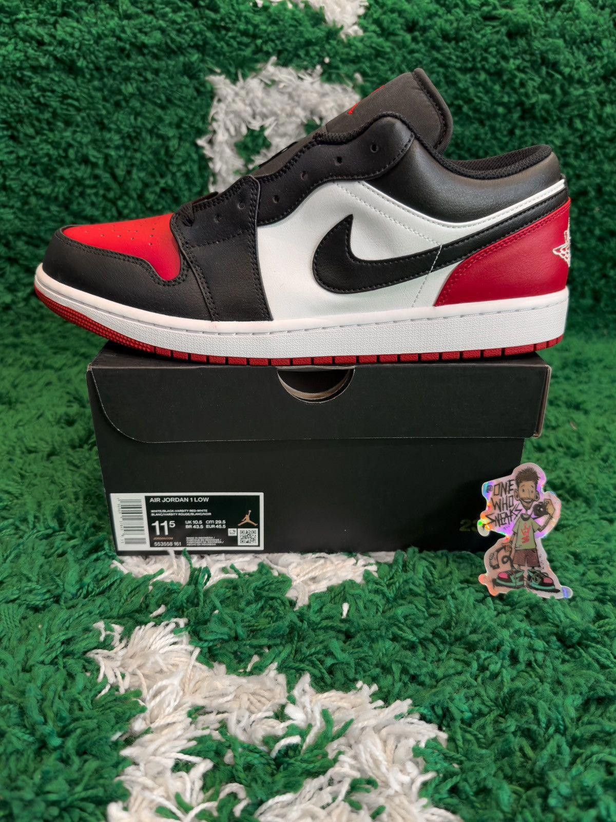 Jordan Brand Jordan 1 Low Bred Toe Size 11.5 Size US 11.5 / EU 44-45 - 12 Thumbnail