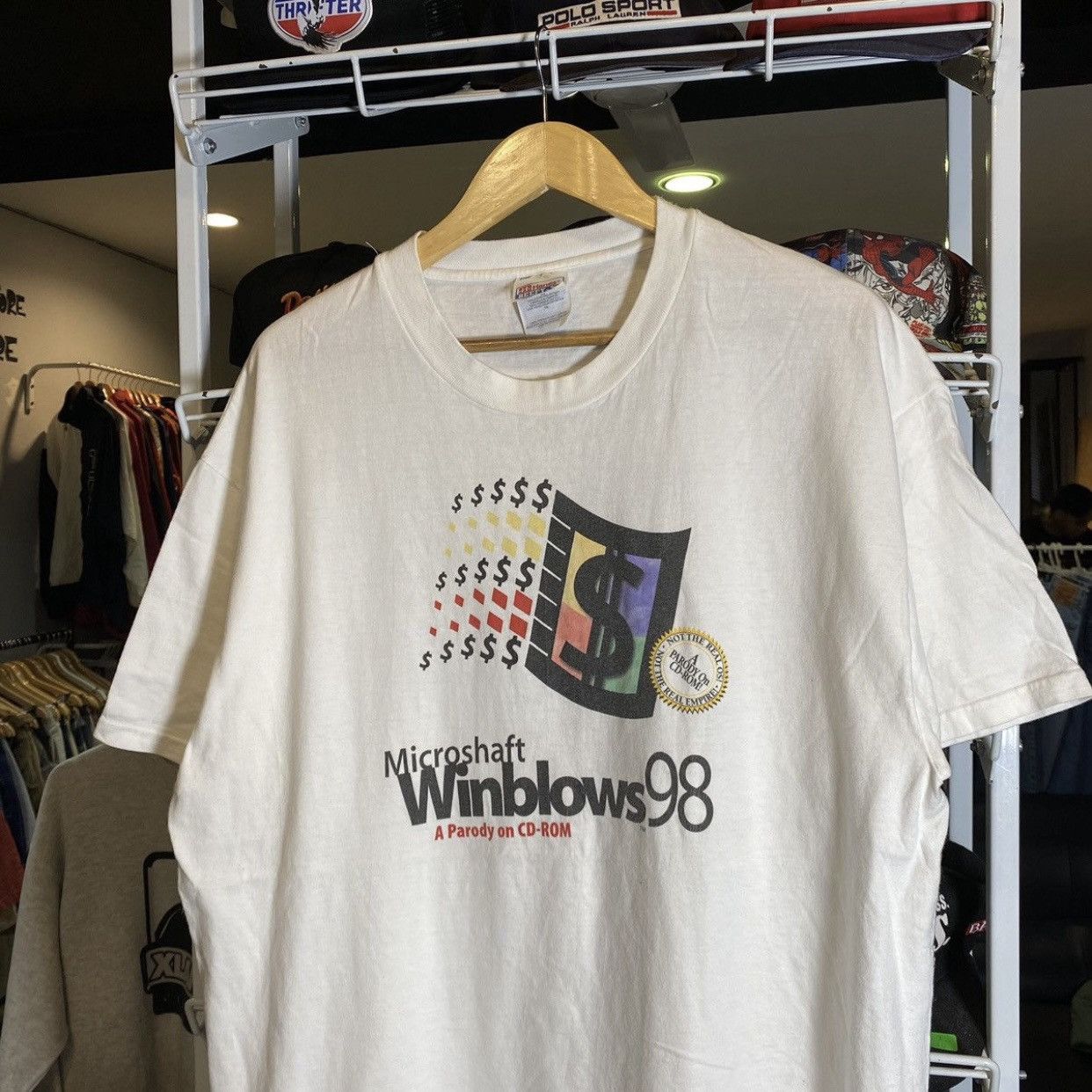 Microsoft Vintage 90's Microshaft Winblows tee internet office tShirt Size US XL / EU 56 / 4 - 3 Thumbnail