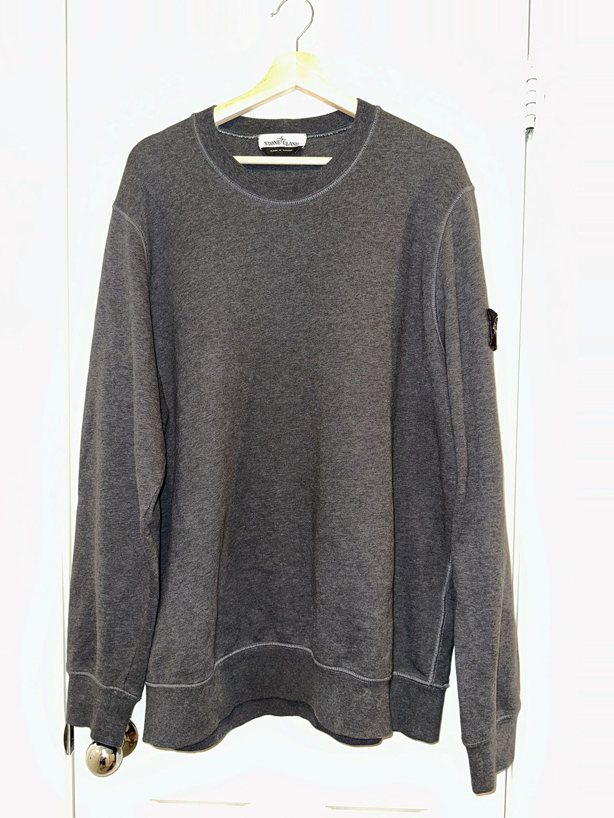 image of Stone Island Sweatshirt - Melange Dark Grey - Size Xxl in Dark Grey Melange, Men's