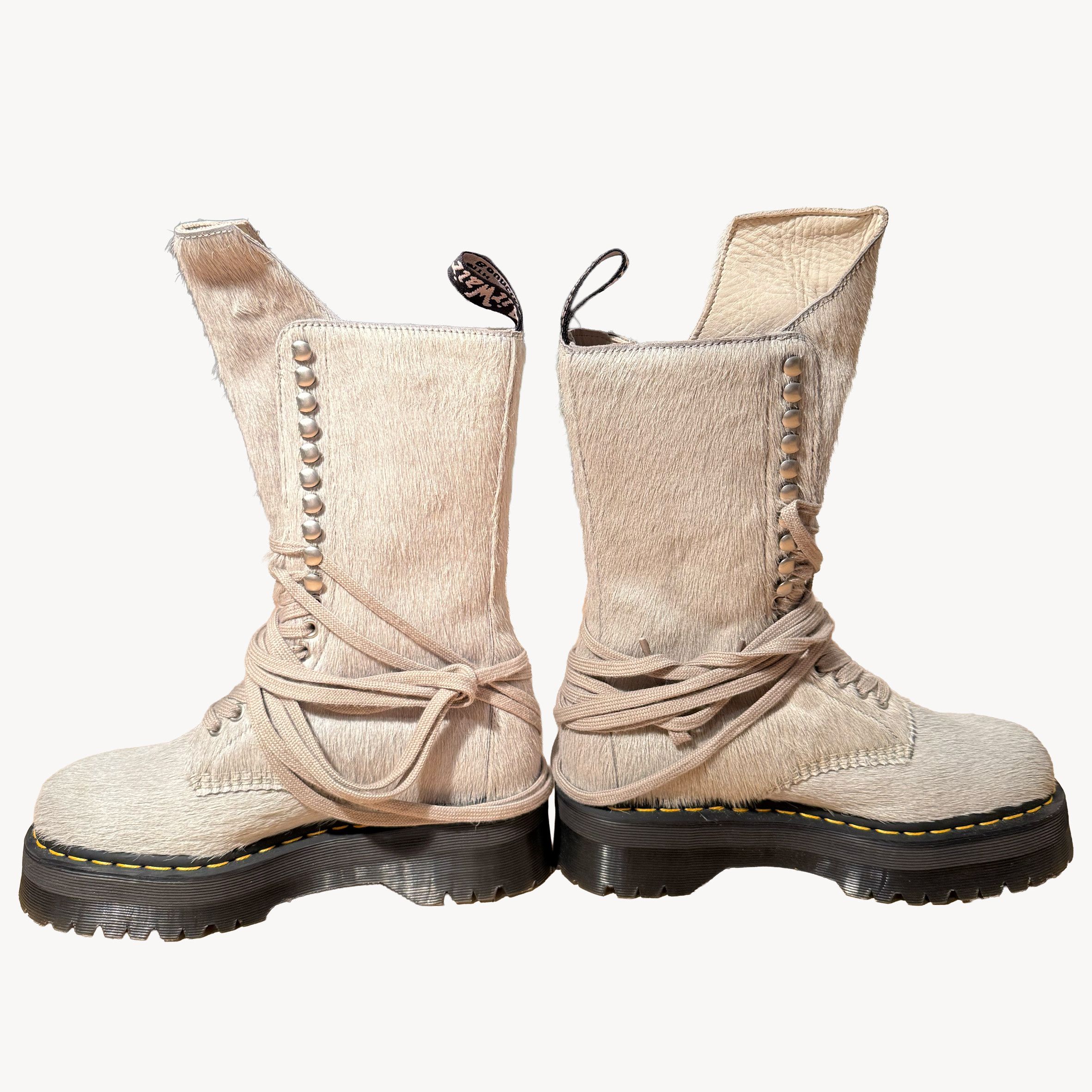 Rick Owens Rick Owens x Dr.martens 1918 fur boots Size US 7 / EU 40 - 5 Thumbnail