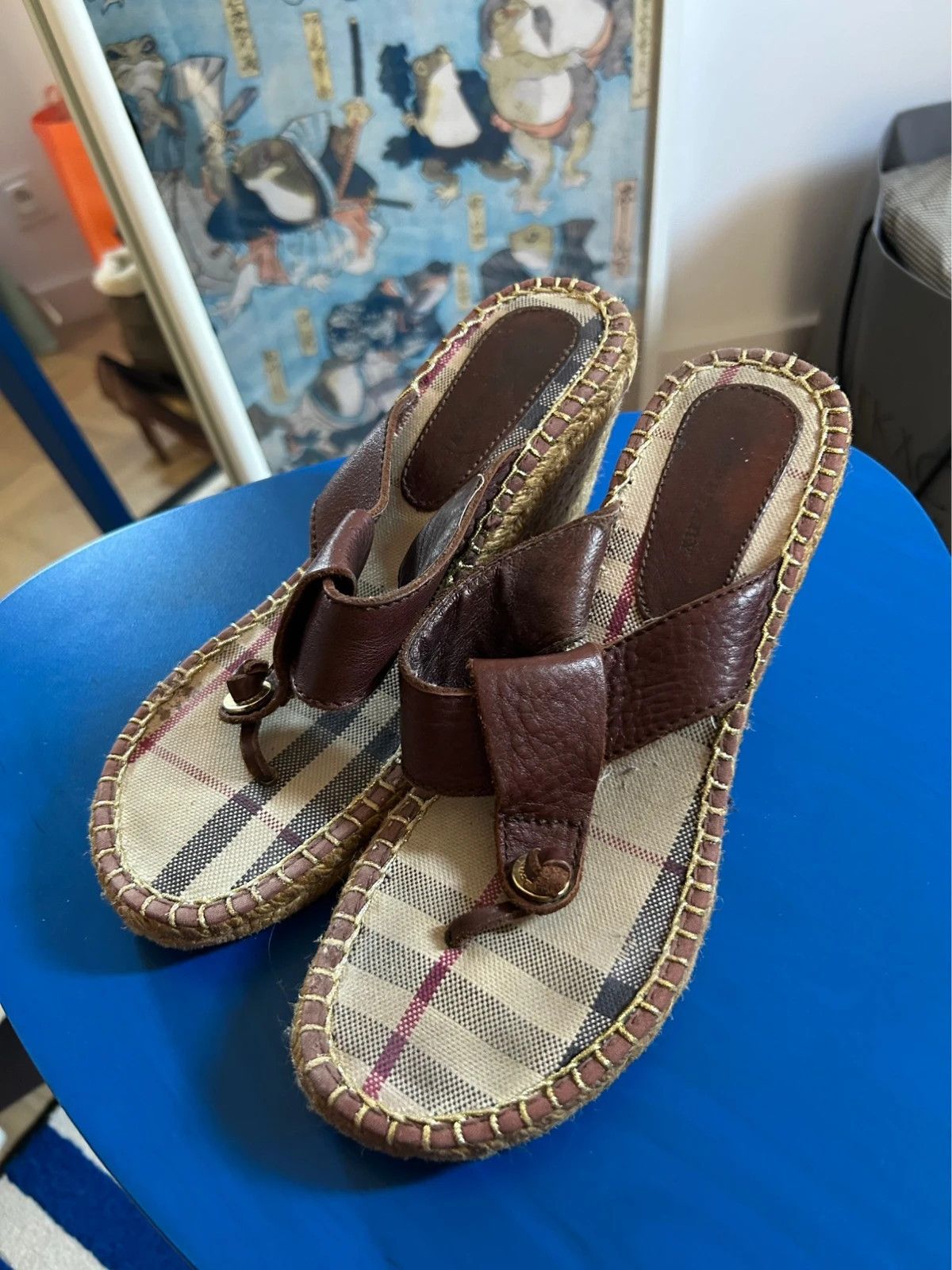 Burberry Burberry Wedge Sandals Size US 7 / IT 37 - 4 Thumbnail