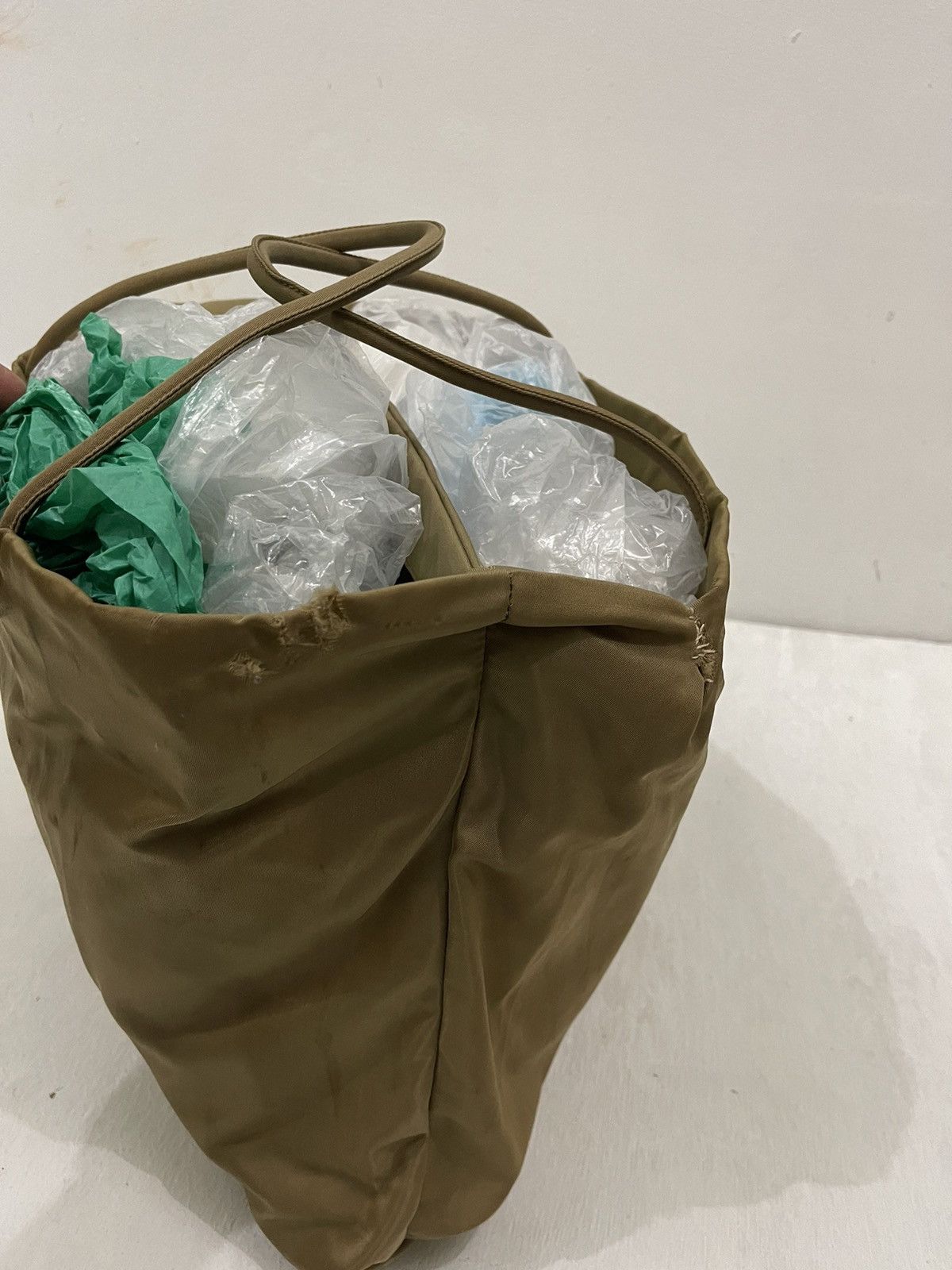 Designer × Prada Prada Nylon Brown Tote Bag Size ONE SIZE - 7 Thumbnail