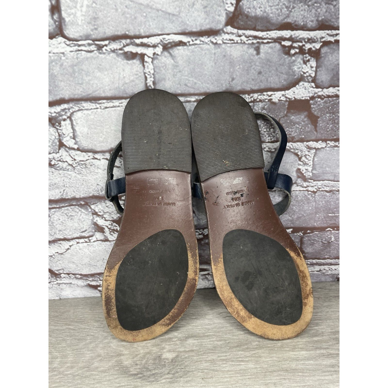 Matiere Studio Matisse Blue Leather Thong Strap Flat Sandals Women Sz 10M U Size US 10 / IT 40 - 6 Thumbnail