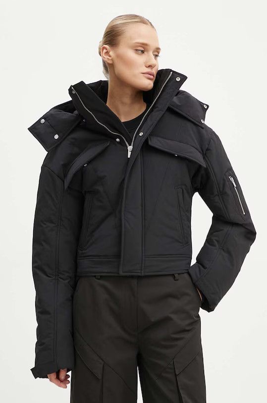 cropped puffer with hood