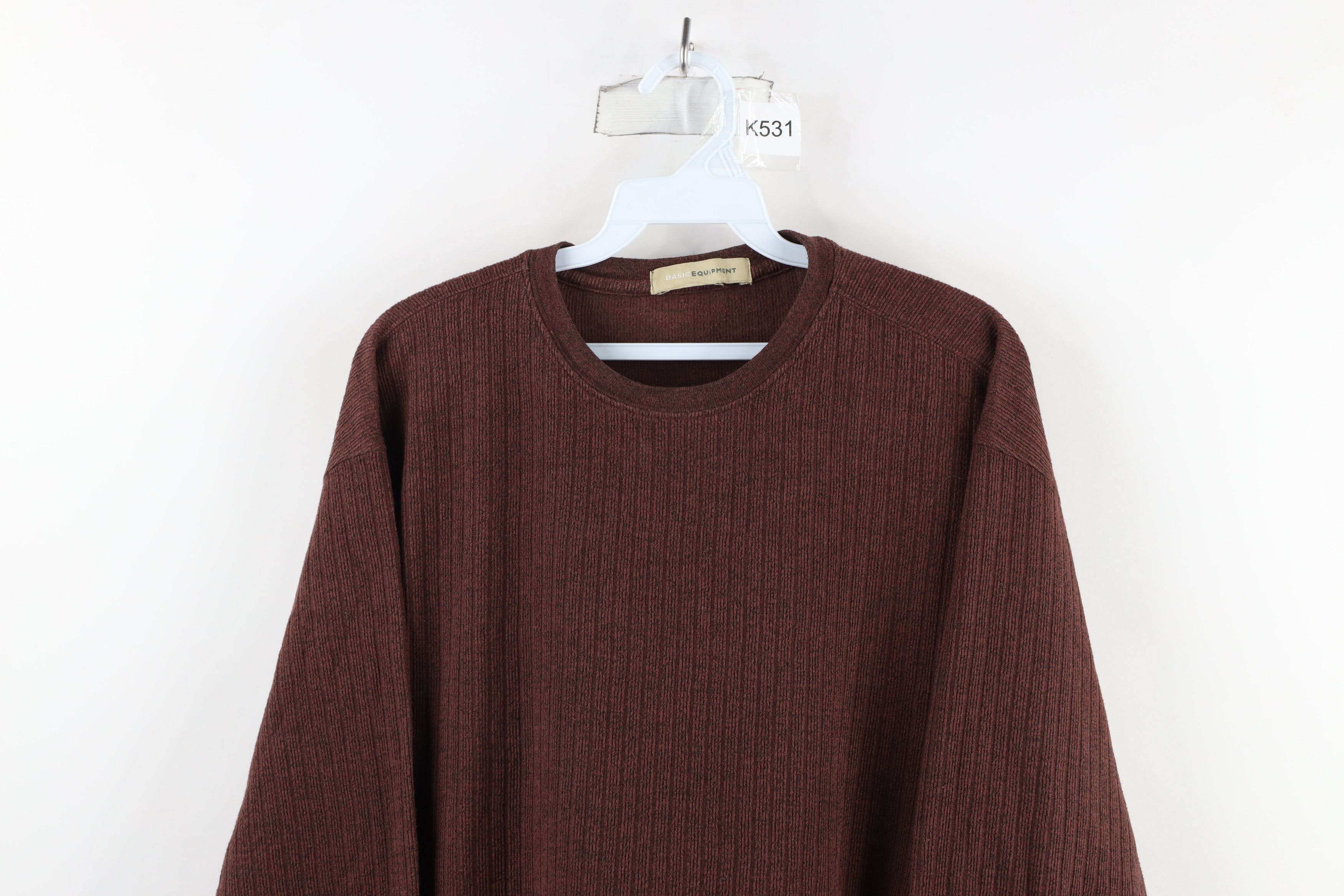 Vintage Vintage 90s Streetwear Ribbed Knit Long Sleeve T-Shirt Red Size US L / EU 52-54 / 3 - 2 Thumbnail