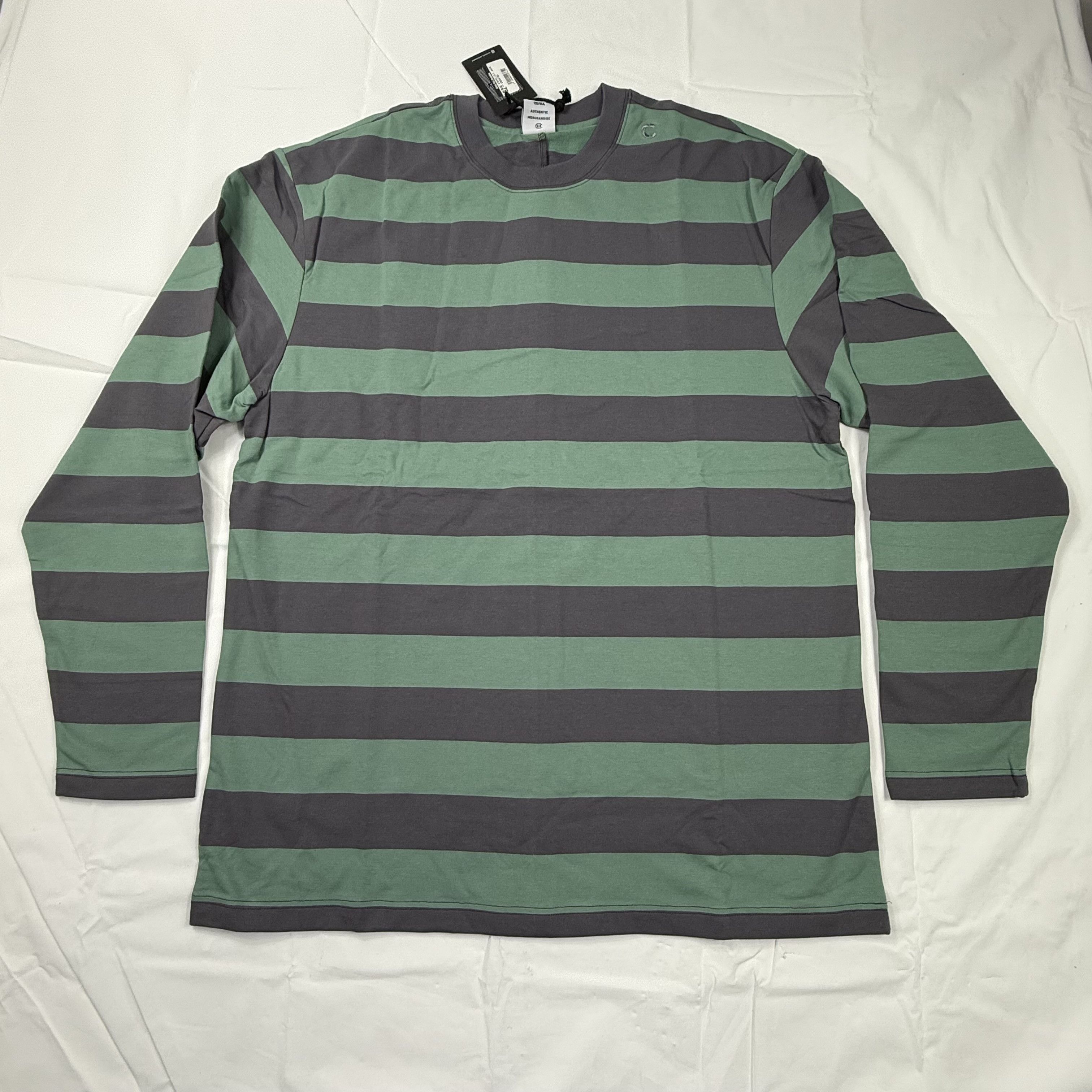 CLOT Clottee by Clot Mens Green Grey Striped Long Sleeve T-Shirt Size US XXL / EU 58 / 5 - 1 Thumbnail