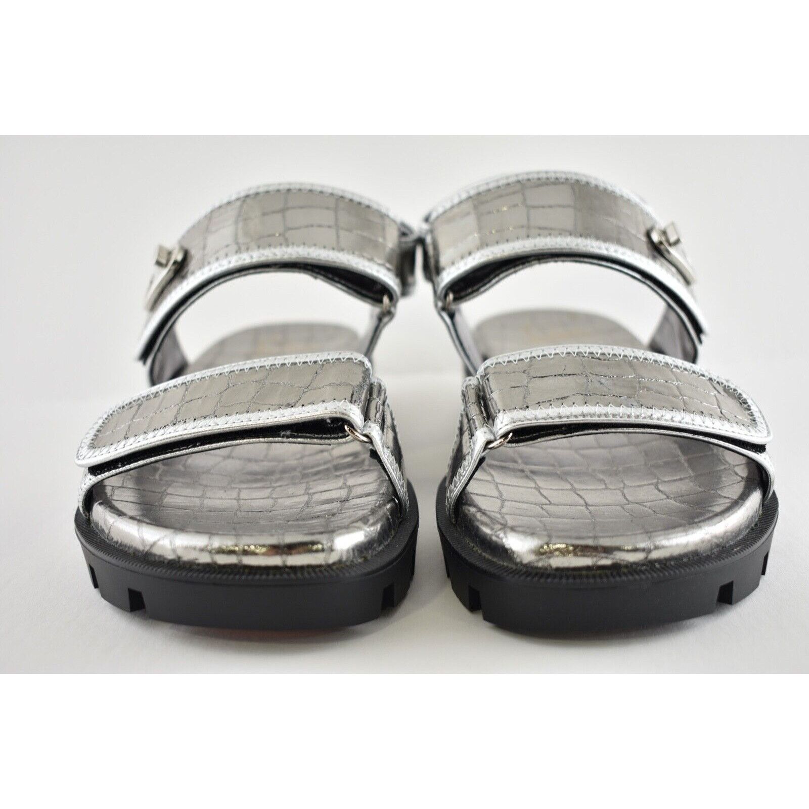 Christian Louboutin Christian Louboutin Lock Cool Flat Silver Black Platform Size US 7.5 / IT 37.5 - 6 Thumbnail