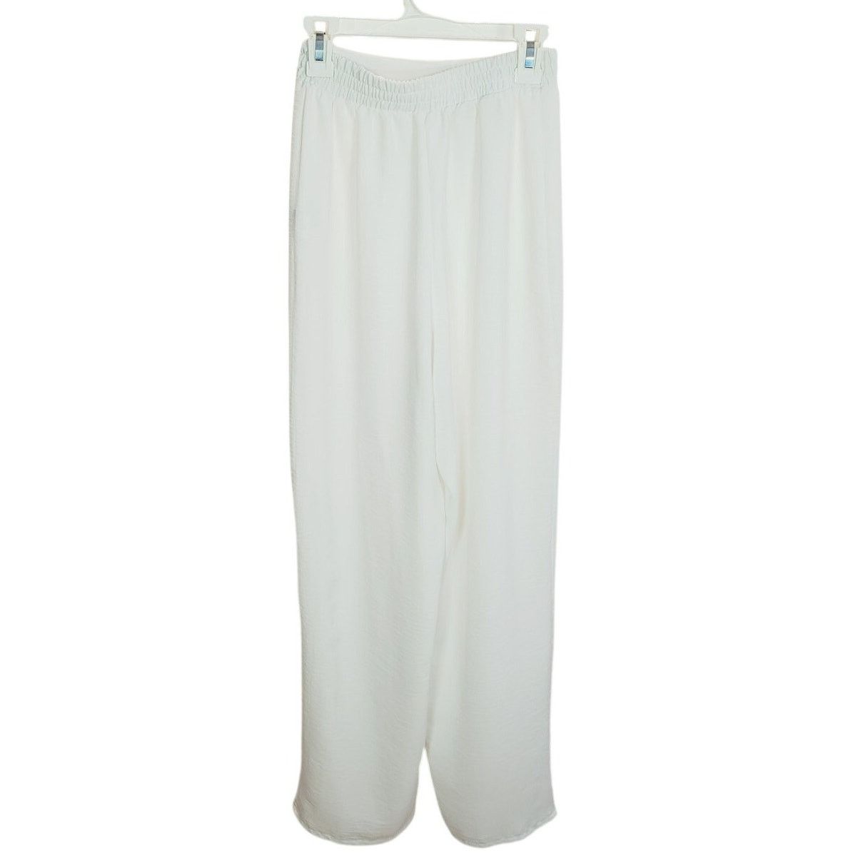 Zara Zara White Flowy Wide Leg Tie Waist Pants Small Size 28" / US 6 / IT 42 - 2 Thumbnail