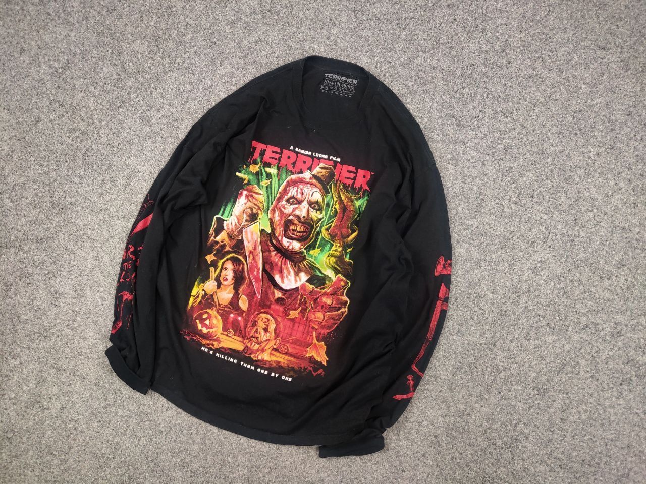 Vintage Terrifier Art The Clown Long sleeve Movie Vintage Style Size US XL / EU 56 / 4 - 3 Thumbnail