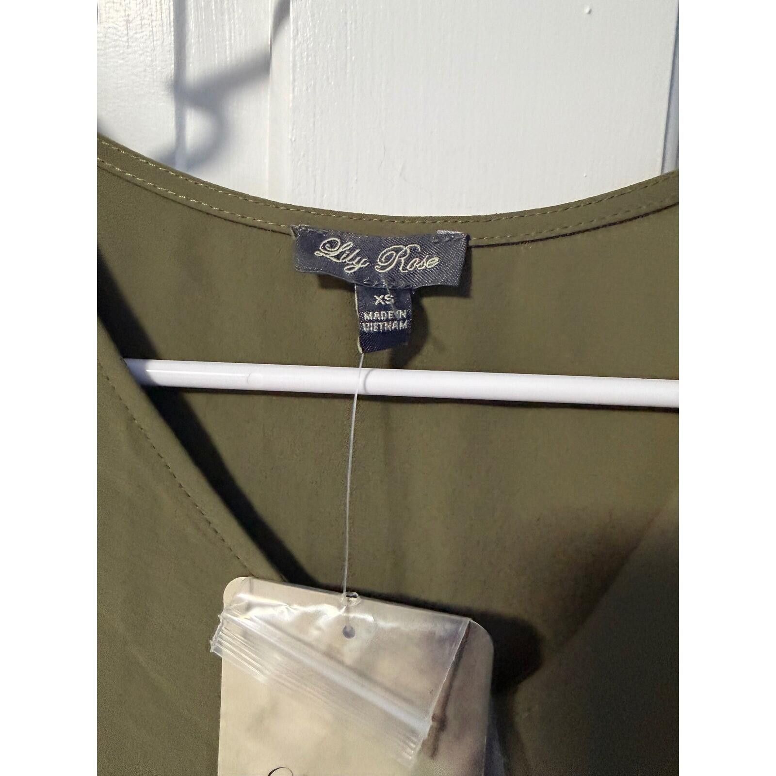 Other Lily Rose Romper Womens XS Olive Green Tiered NWT Size 26" / US 2 / IT 38 - 2 Thumbnail