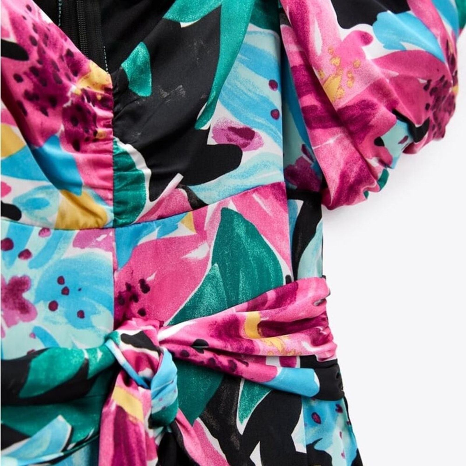 Zara ZARA FLORAL PRINT JUMPSUIT MULTICOLORED Size 26" / US 2 / IT 38 - 6 Thumbnail