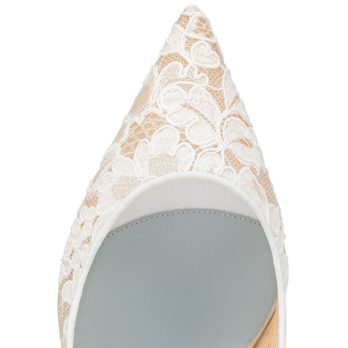 Christian Louboutin o1s1wg110924 Lace Up Kate Pumps in White Size US 10 / IT 40 - 4 Thumbnail
