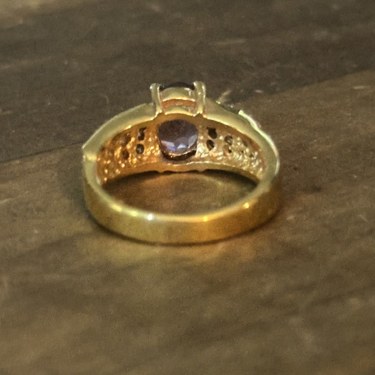 Vintage Vintage LIND 14KHGE amethyst & simulated diamonds ring Size ONE SIZE - 8 Thumbnail