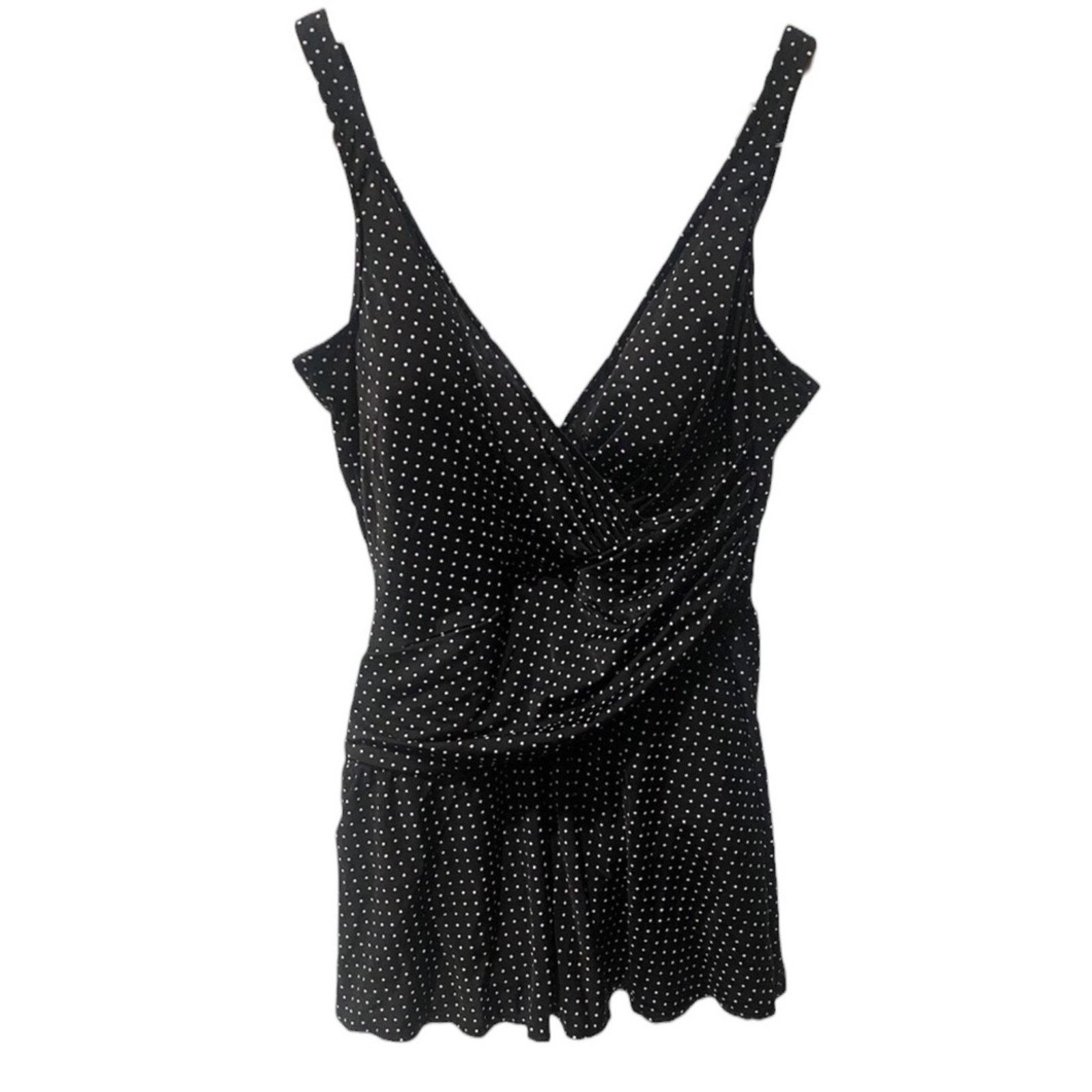 0 Miraclesuit Womens Plus Polka Dot Swimdress Size 3XL / US 20-22 - 2 Thumbnail