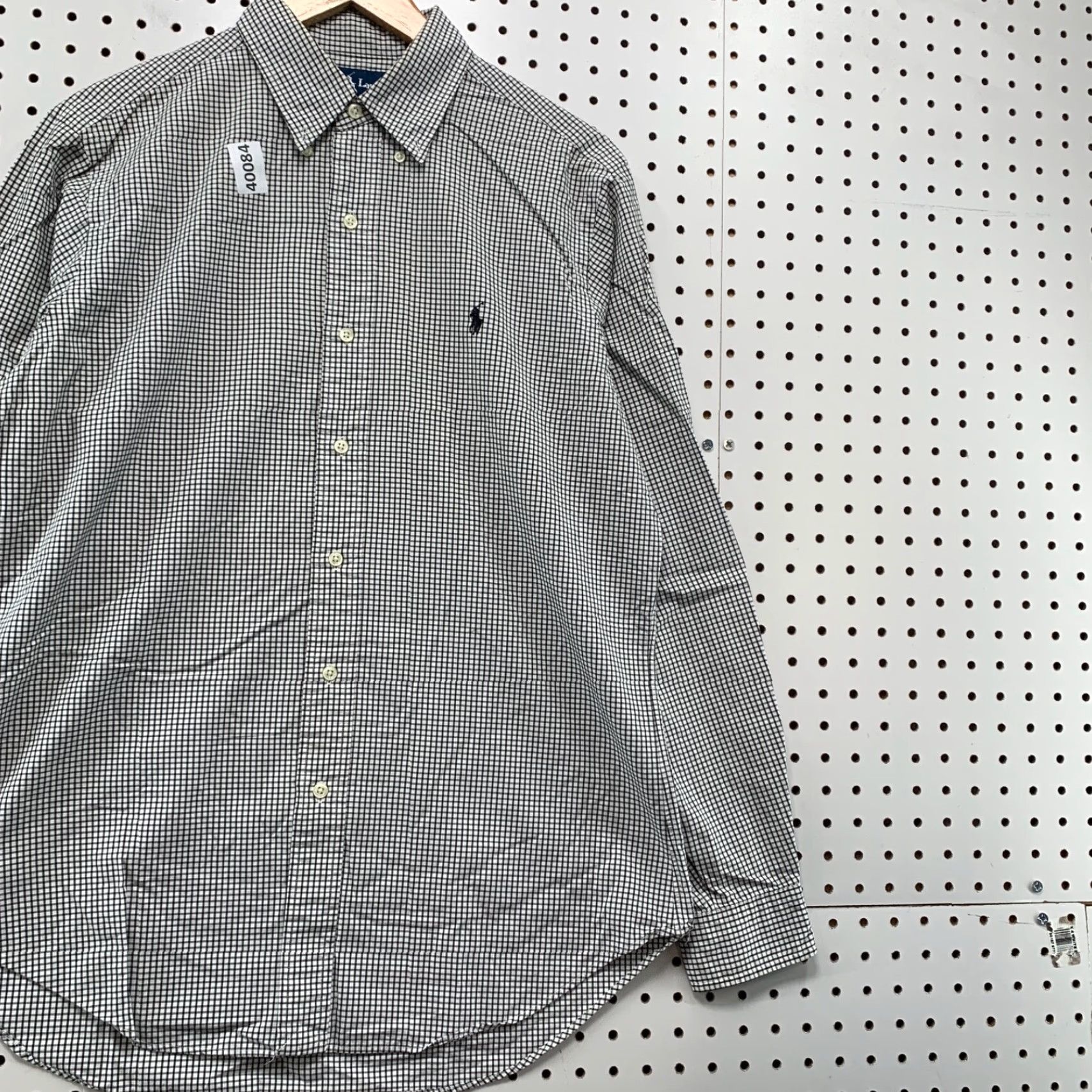 Polo Ralph Lauren VINTAGE Polo Ralph Lauren Button Down Shirt Mens Large Gray Check Long Sleeve Collared 90s Size US L / EU 52-54 / 3 - 4 Thumbnail