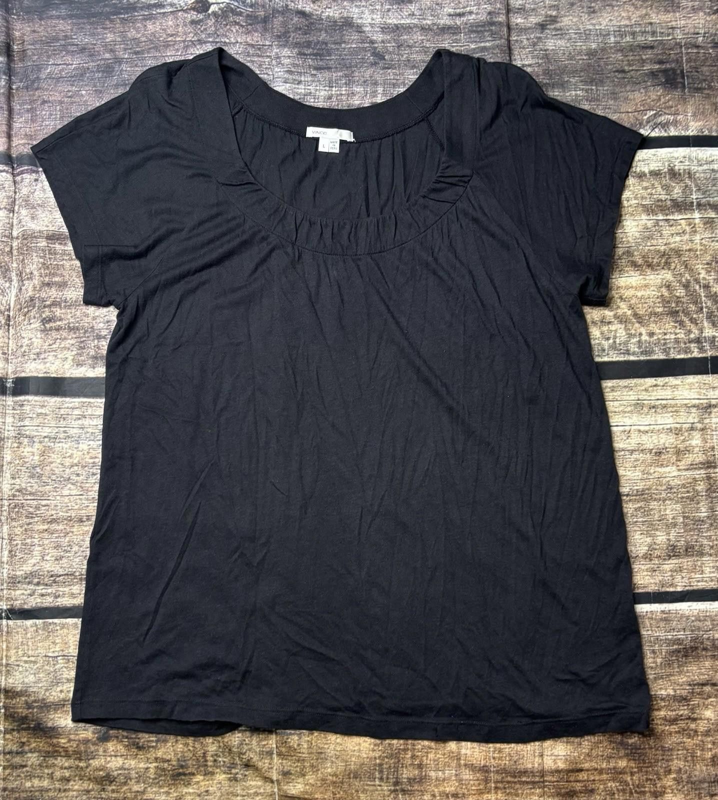 Vince Vince Top Womens Large Pima Cotton Stretch Short Sleeve Size L / US 10 / IT 46 - 1 Thumbnail