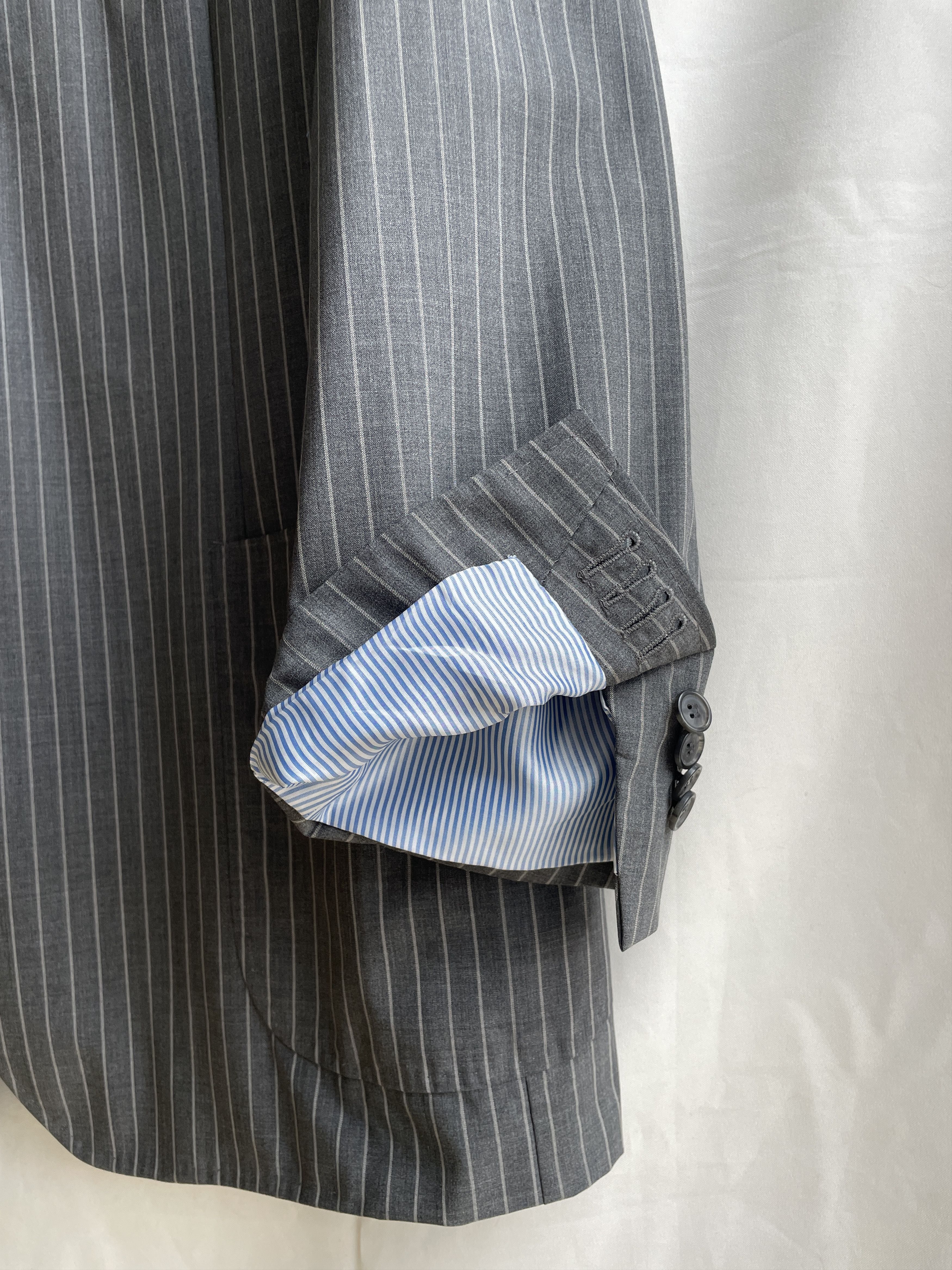 Suitsupply Suitsupply Half Lined Striped Dark Gray Wool Blazer Size 48R - 7 Thumbnail
