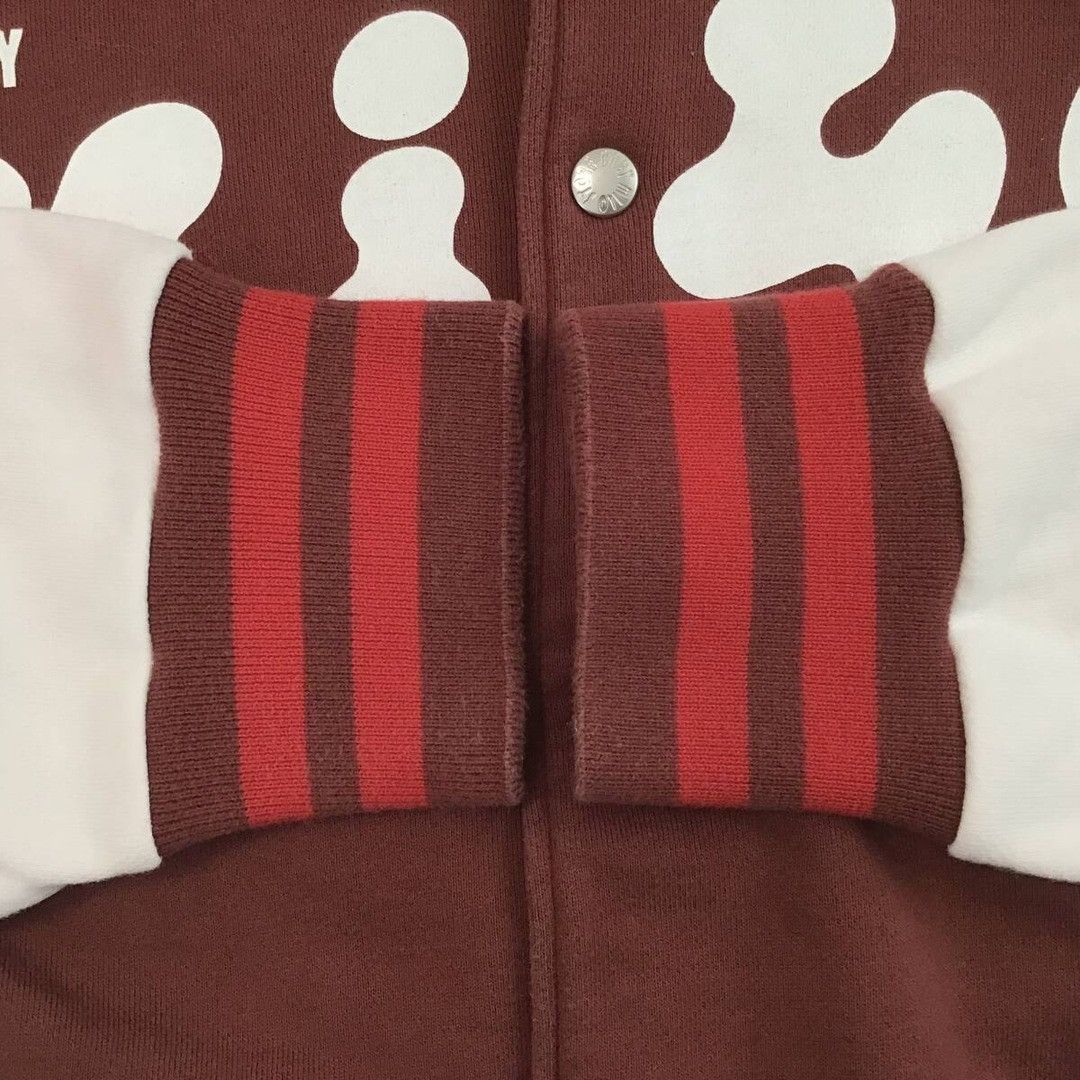 Bape × Nigo BAPE Milo logo sweat varsity jacket dark red a bathing ape Size US L / EU 52-54 / 3 - 5 Thumbnail