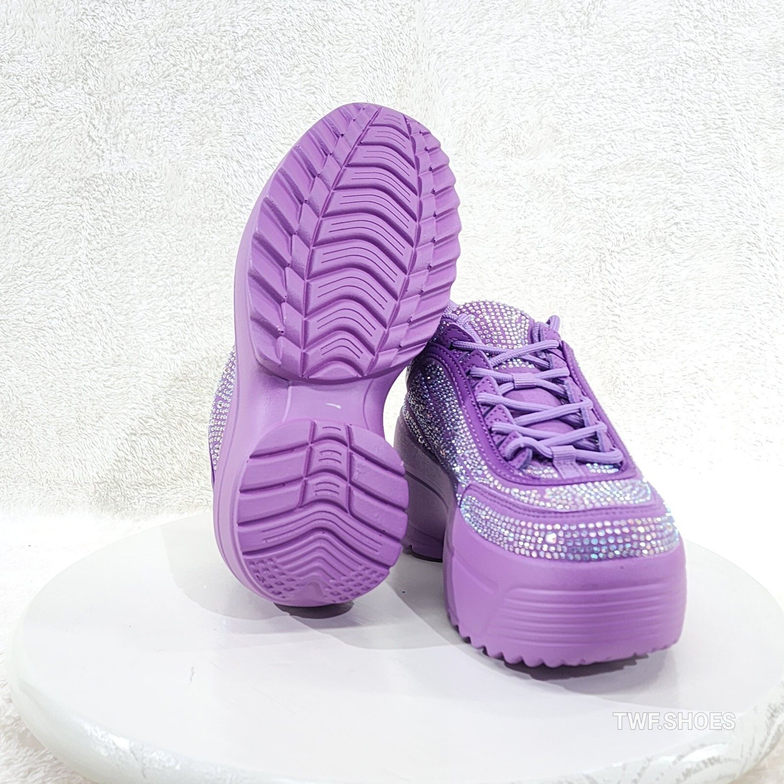 Other Ultra Cush Lilac Purple Rhinestone Platform Sneakers (US Sho Size US 7 / IT 37 - 2 Thumbnail