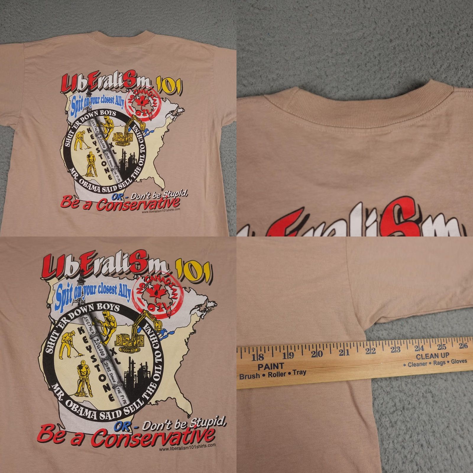 Vintage VINTAGE Bayside Conservative USA Graphic Tee Shirt Mens XL Brown Size US XL / EU 56 / 4 - 8 Thumbnail