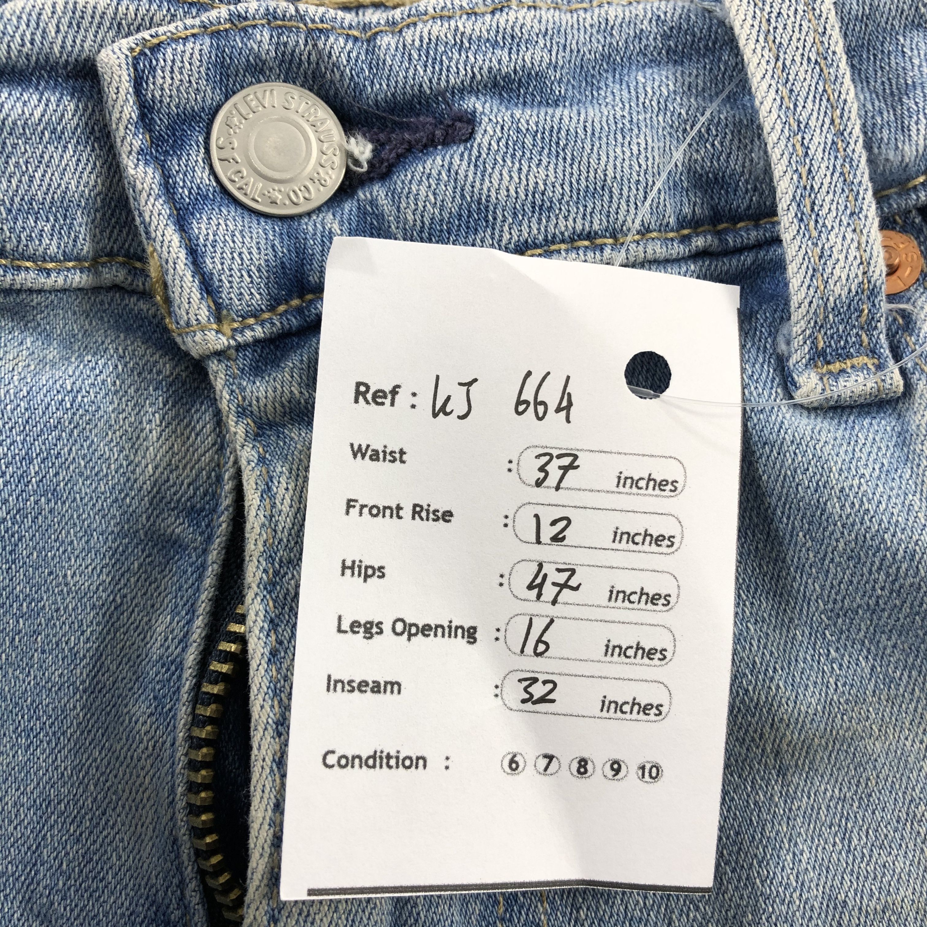 Levi's Vintage Levis 514 Jeans Dirty Faded Blue Wash kj664 Size US 37 - 13 Thumbnail