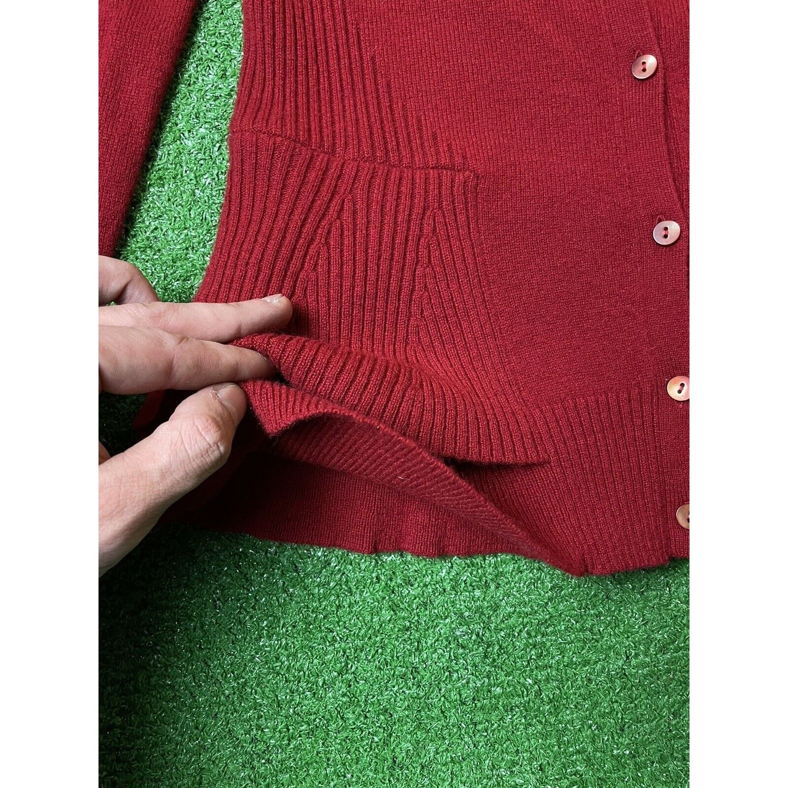 Magaschoni NWT Magaschoni Two Ply Cashmere XS Red Cardigan Sweater $388 Size XS / US 0-2 / IT 36-38 - 4 Thumbnail