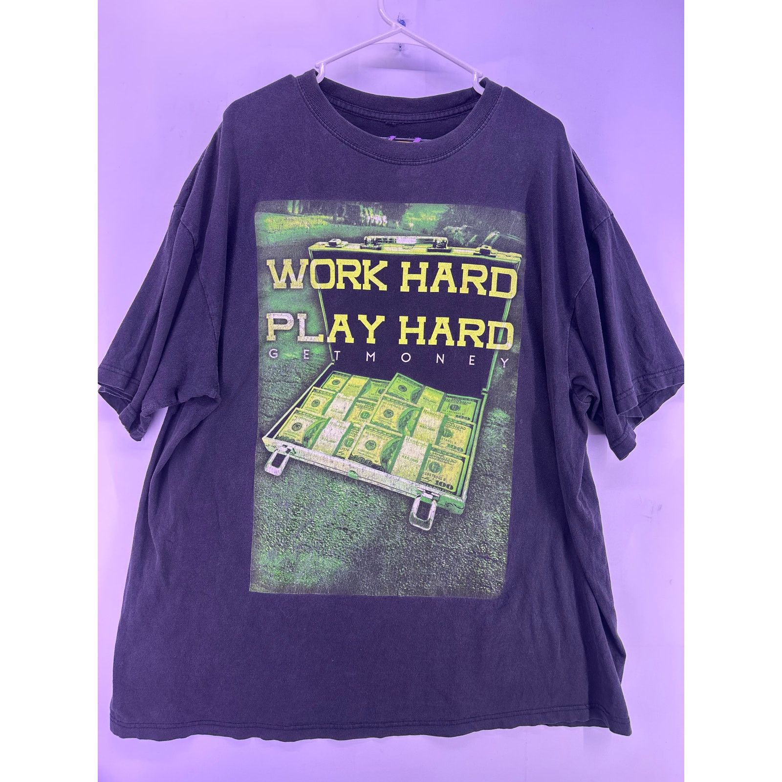 Other Work Hard Play Hard Get Money Shirt Sz 5XL Fits Like 3XL Size US XXL / EU 58 / 5 - 2 Thumbnail